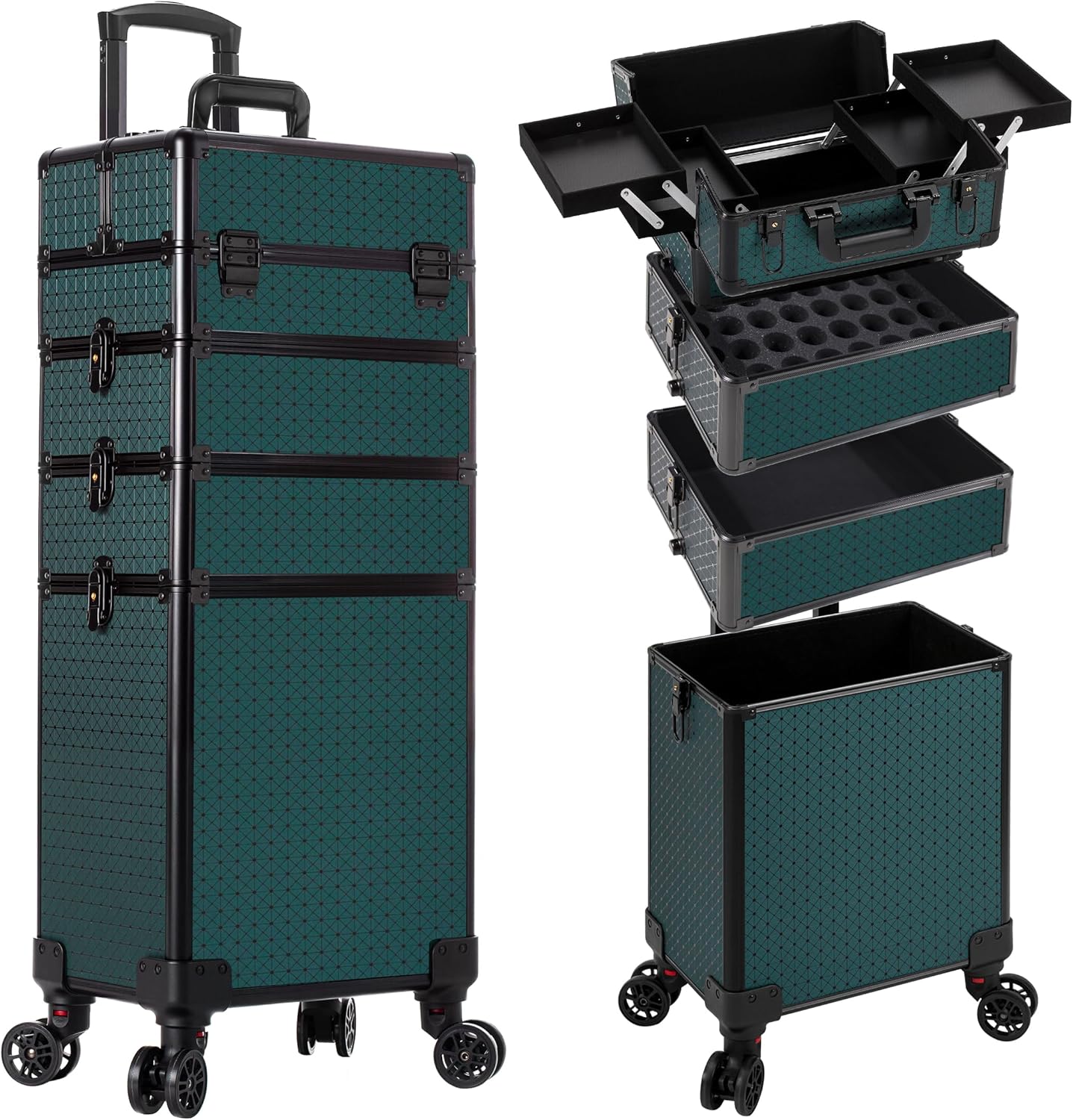 AROUS Rolling Makeup Train Case: Large Storage Trolley for Pros
