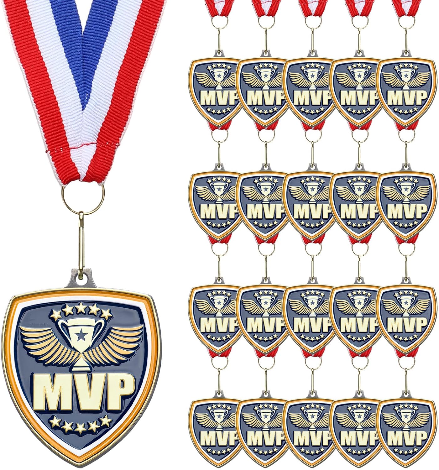 10/20/30/40 Pcs Award Medals Bulk for Sports Events and Parties