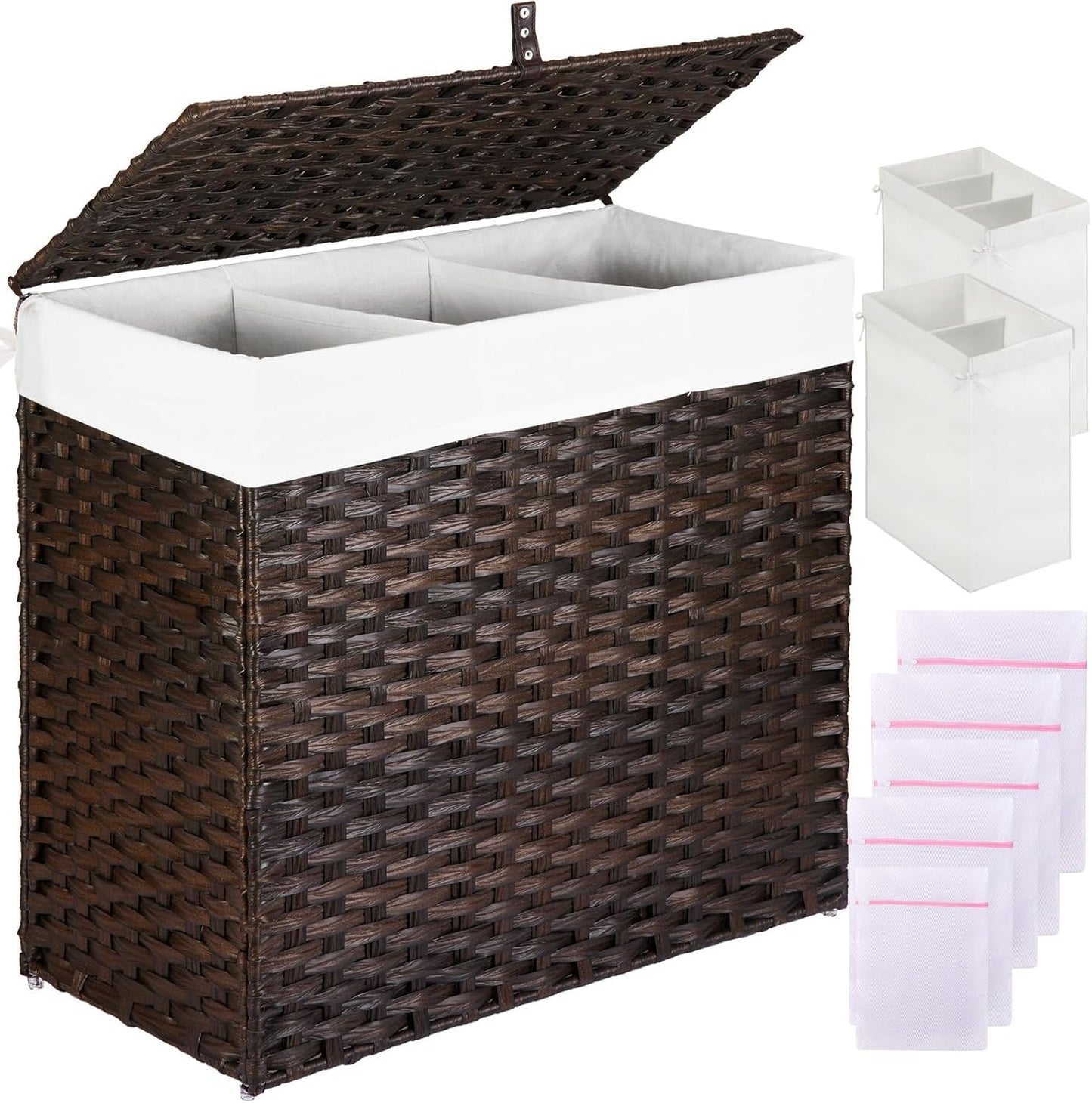 Greenstell Laundry Hamper with Lid - 125L Large Capacity Basket