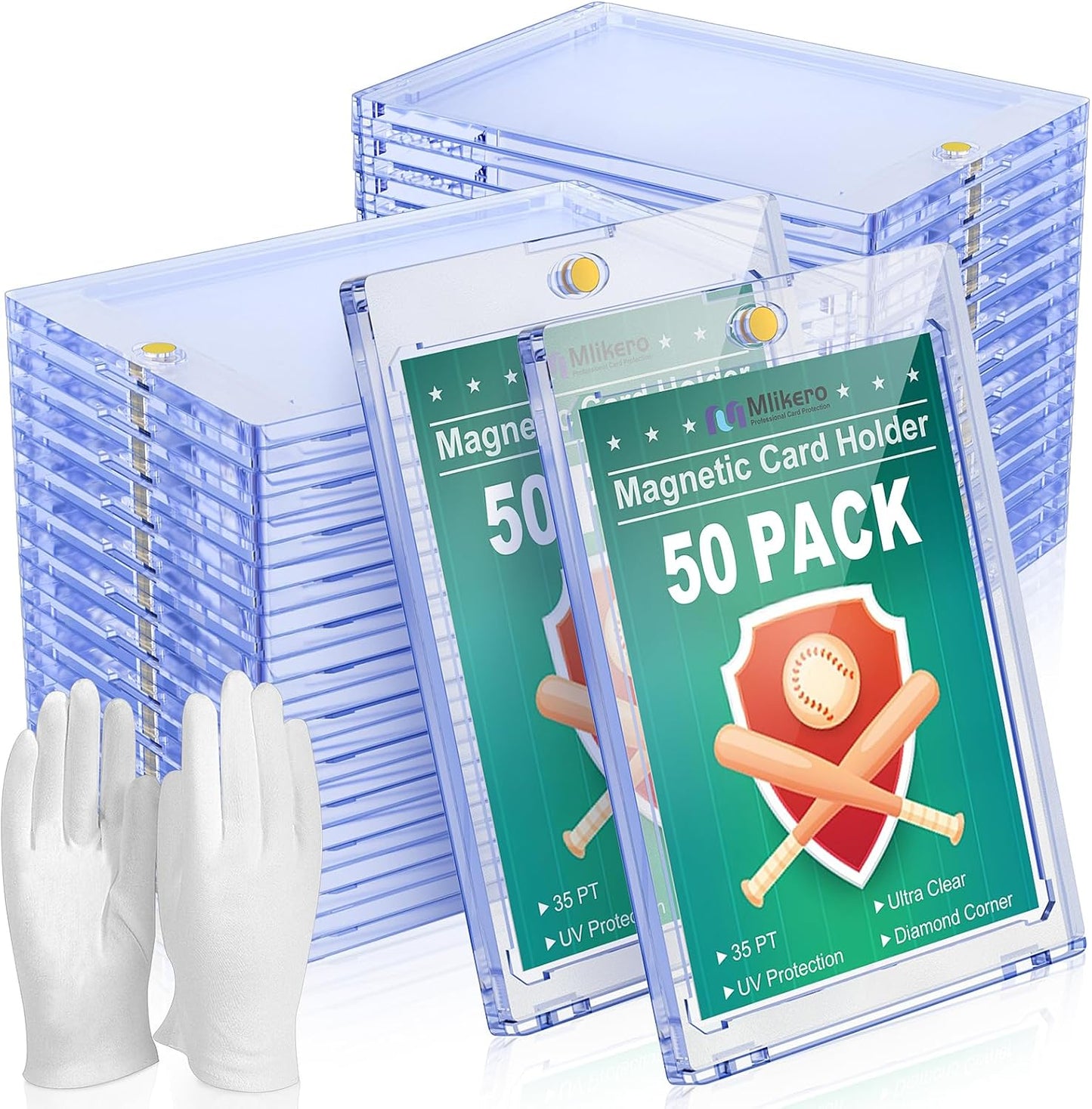 50ct Magnetic Card Holder for Trading Cards - Ultra Clear Protectors