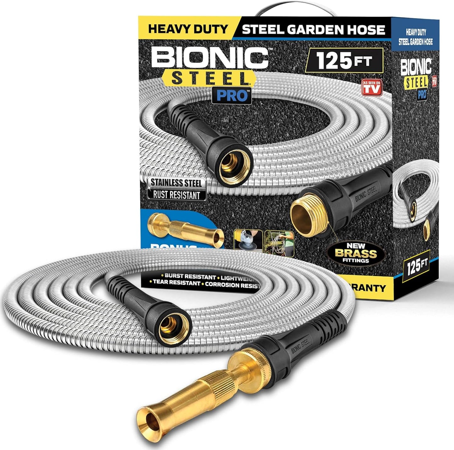 Bionic Steel Pro 125 FT Garden Hose: Durable, Flexible & Kink Free