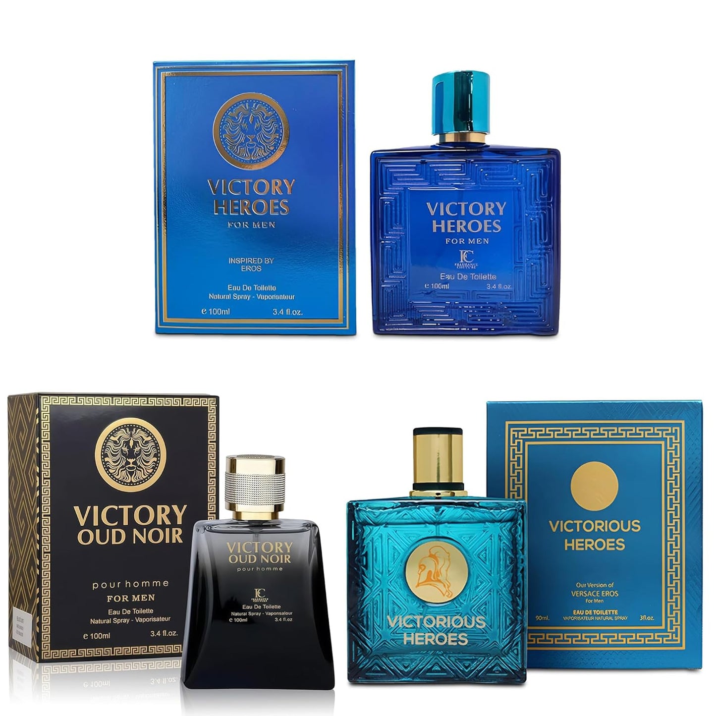 3Pack Men Colognes Victory Series Eau De Parfume Spray Gift Set