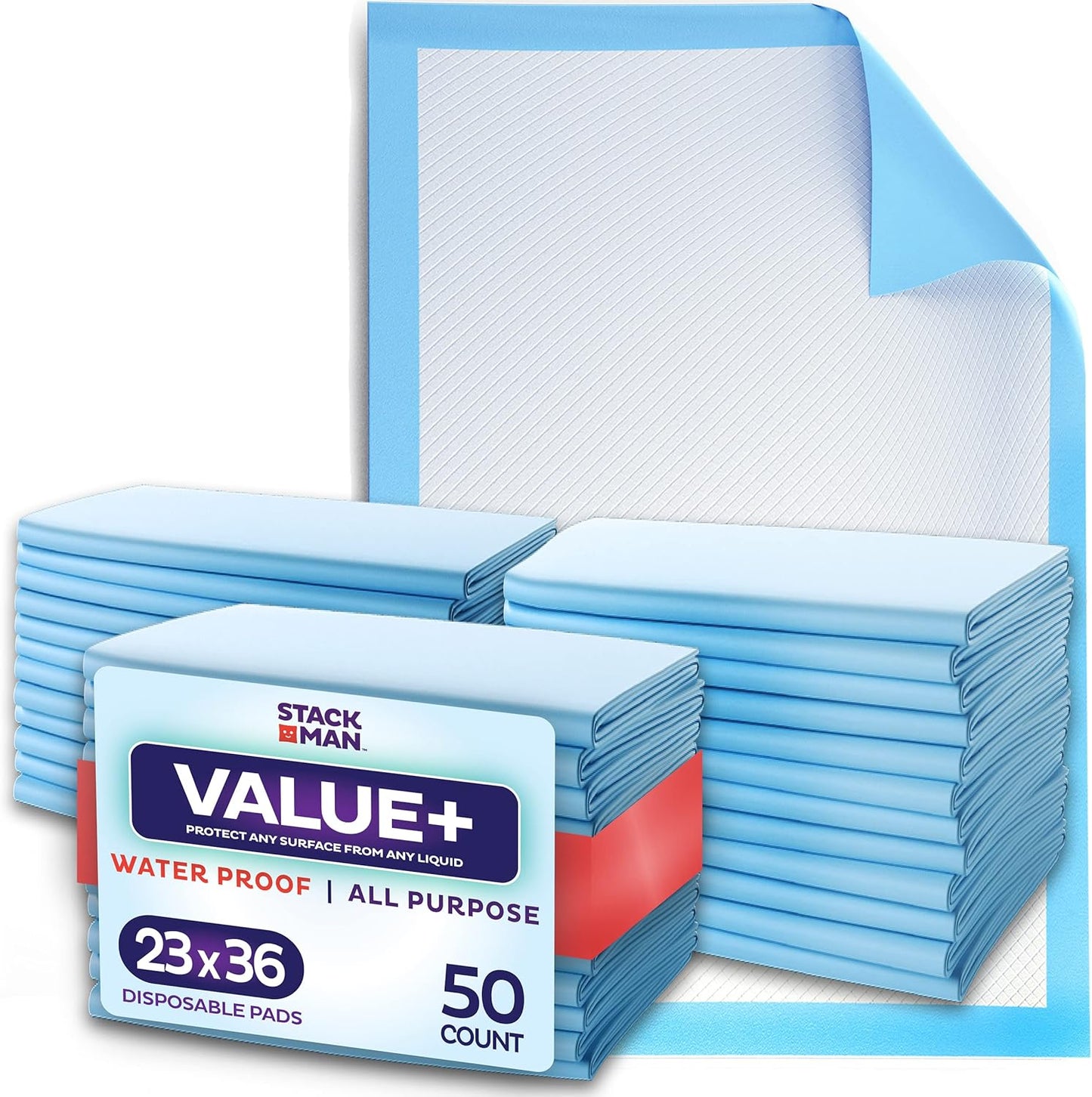 AOS Disposable Underpads 23x36 | 50-Pack Absorbent Chux Pads