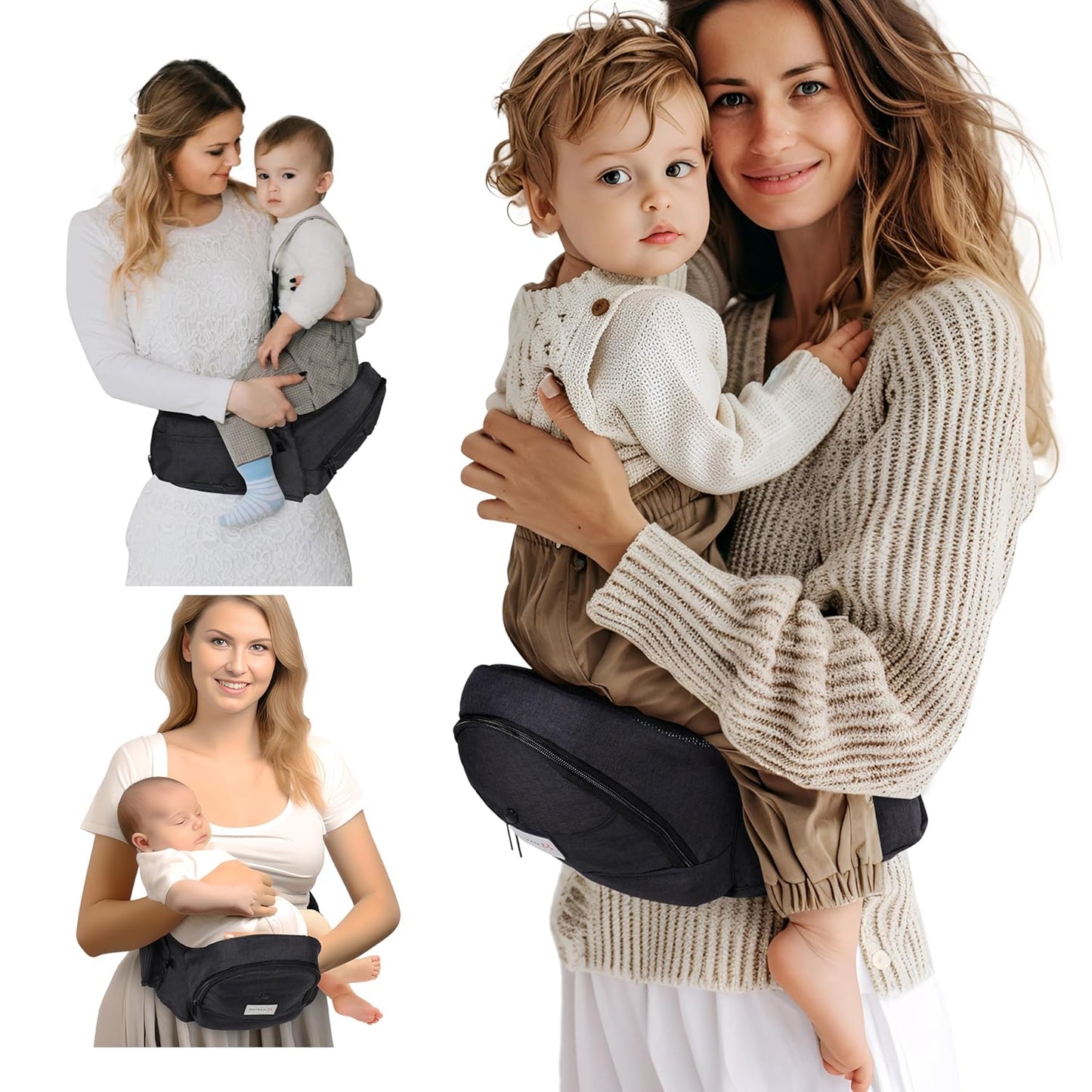 FRUITEAM Hip Seat Baby Carrier - Ergonomic & Spacious