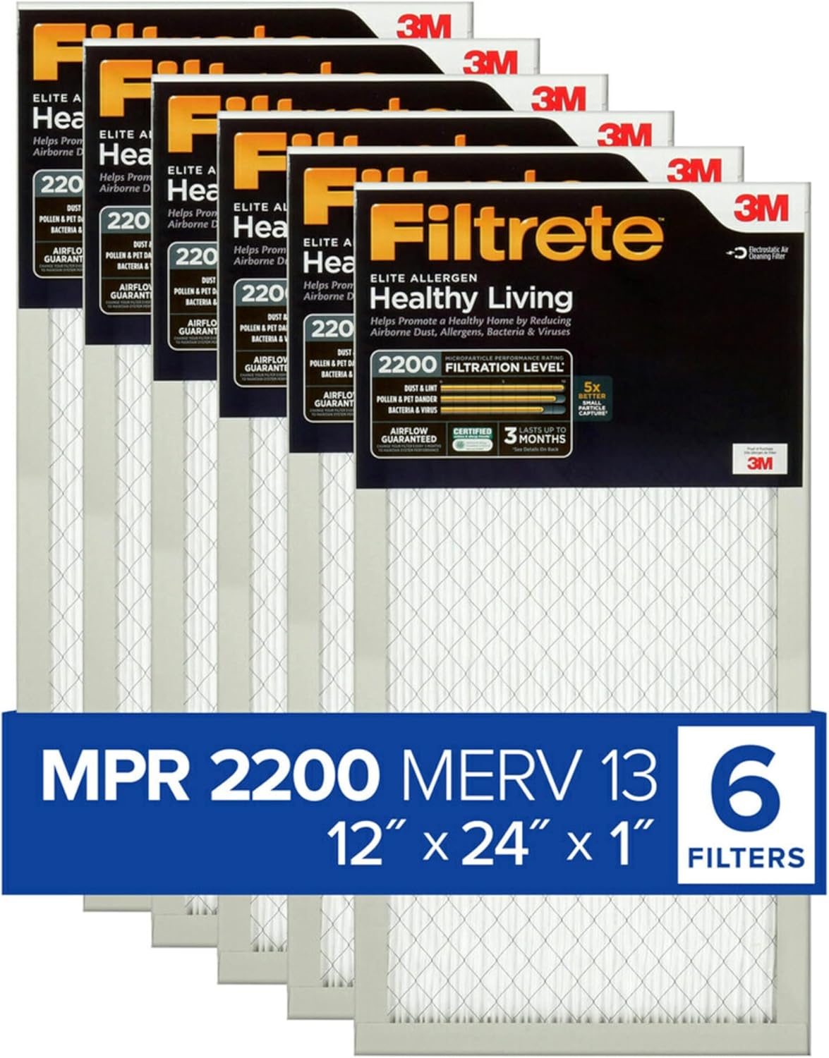 Filtrete 12x24x1 AC Furnace Air Filter for Cleaner Air