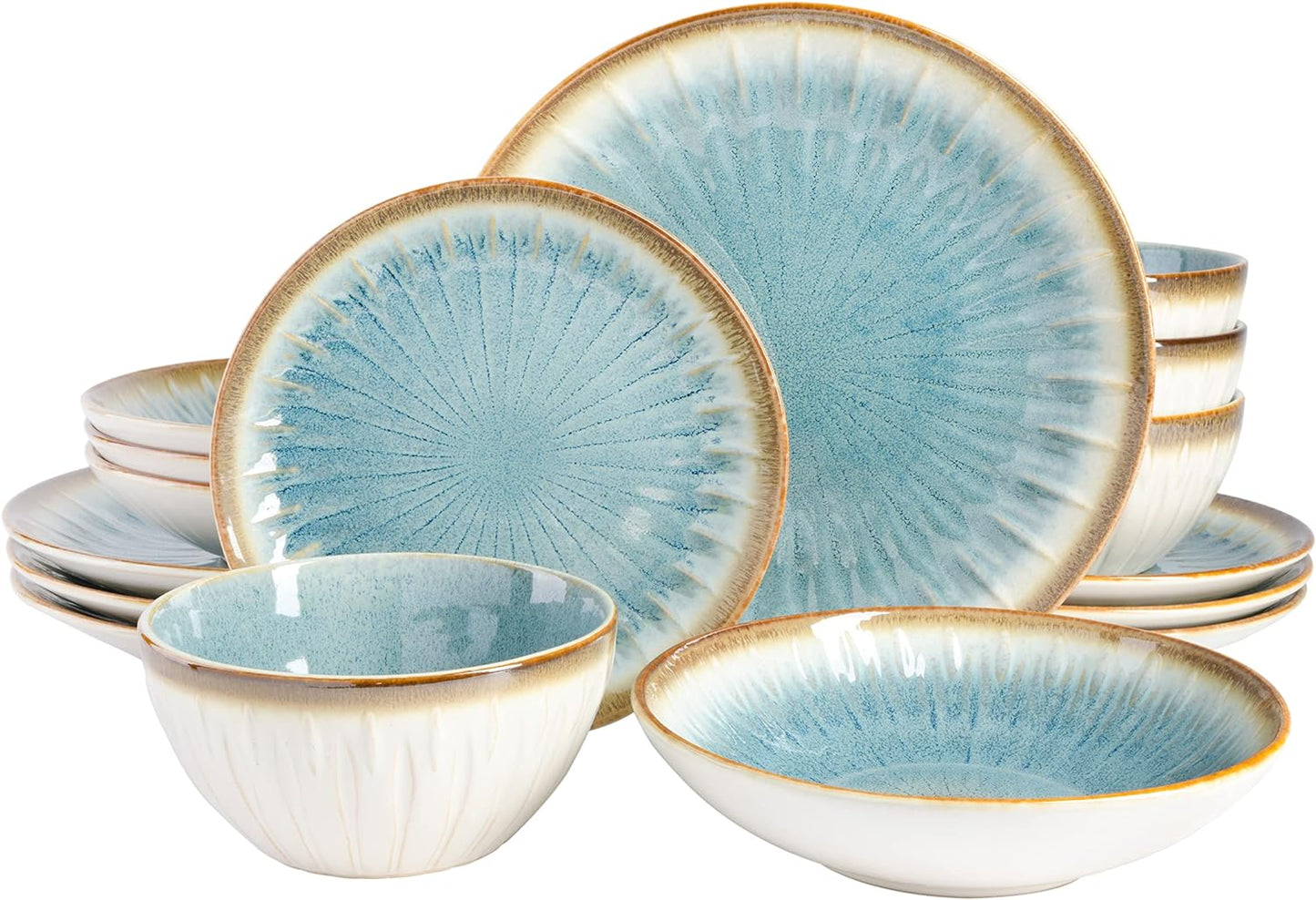 Gibson Elite Mayfair Bay 16-Piece Dinnerware Set for 4 Blue