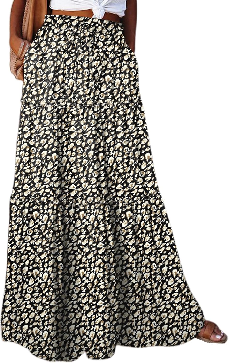 Boho Floral Print Maxi Skirt for Women - Elegant and Trendy