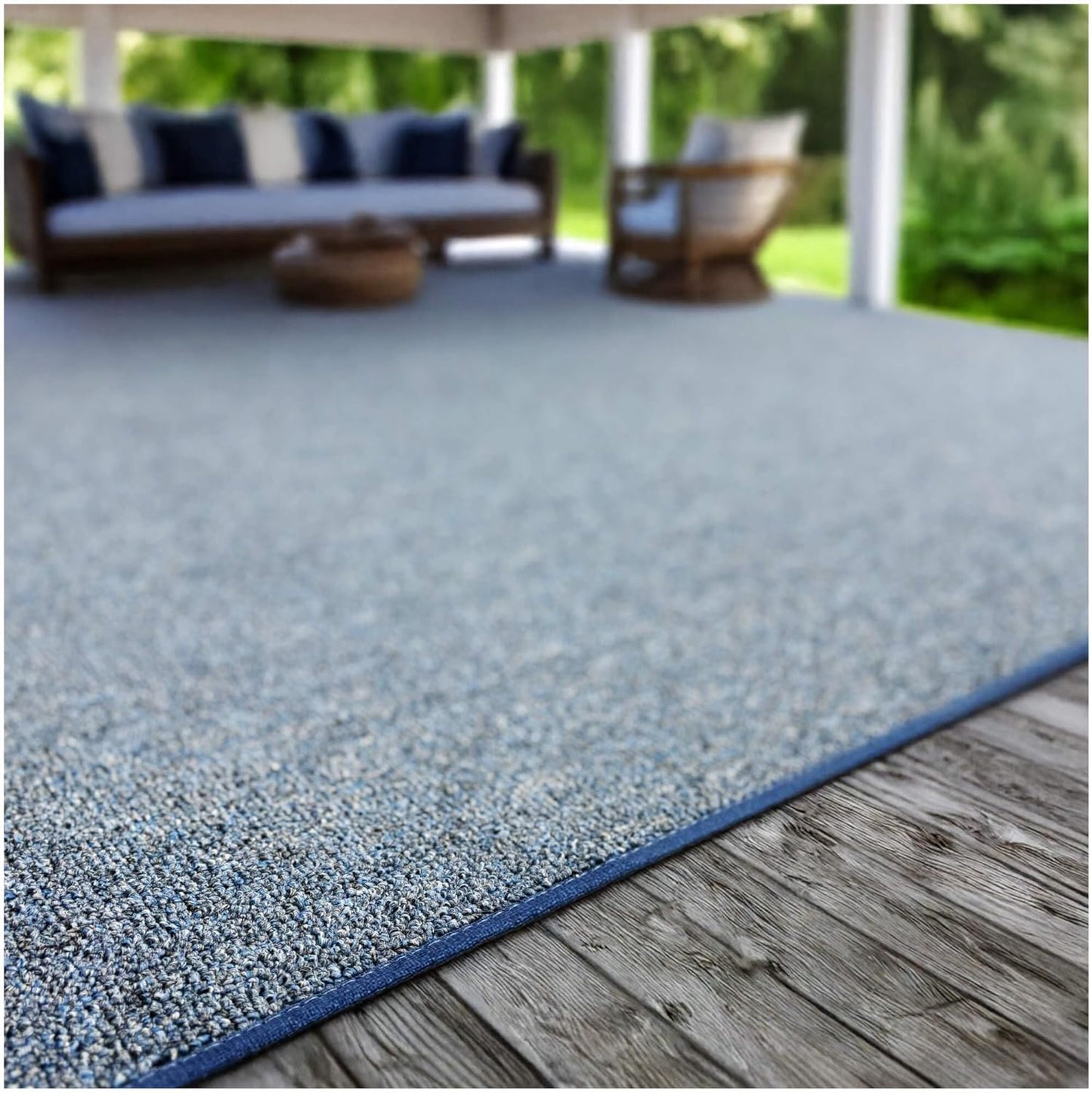 Custom Cut Indoor/Outdoor Area Rug in Cobalt for Your Space