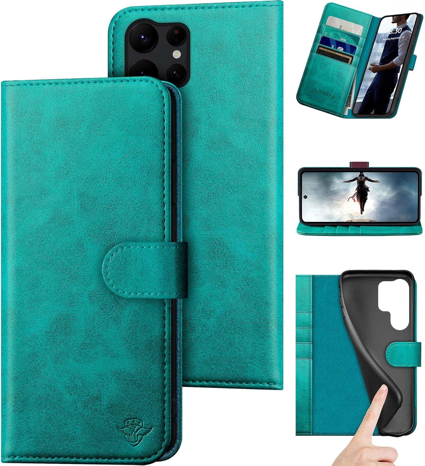 Leather Wallet Case for Samsung Galaxy S25 Ultra - 4 Card Slots