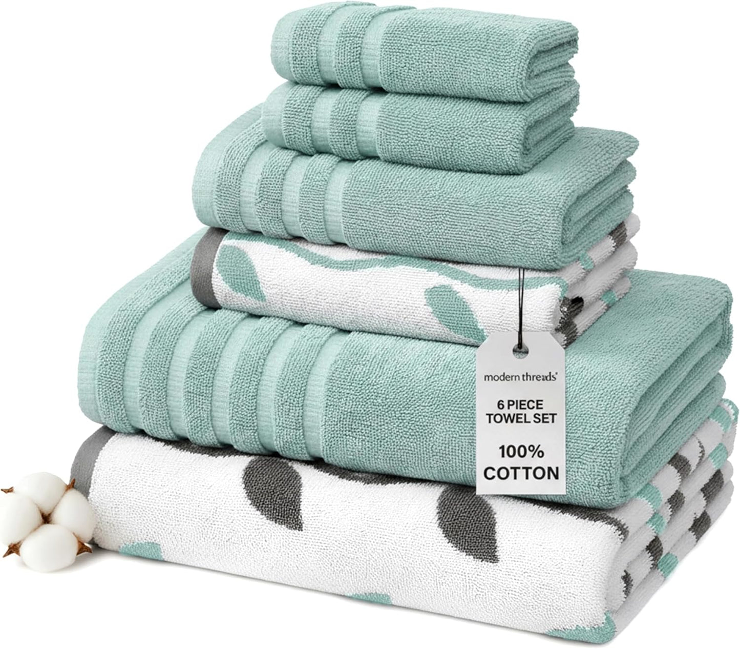 Modern Threads Organic Vines Towel Set for Luxurious Comfort