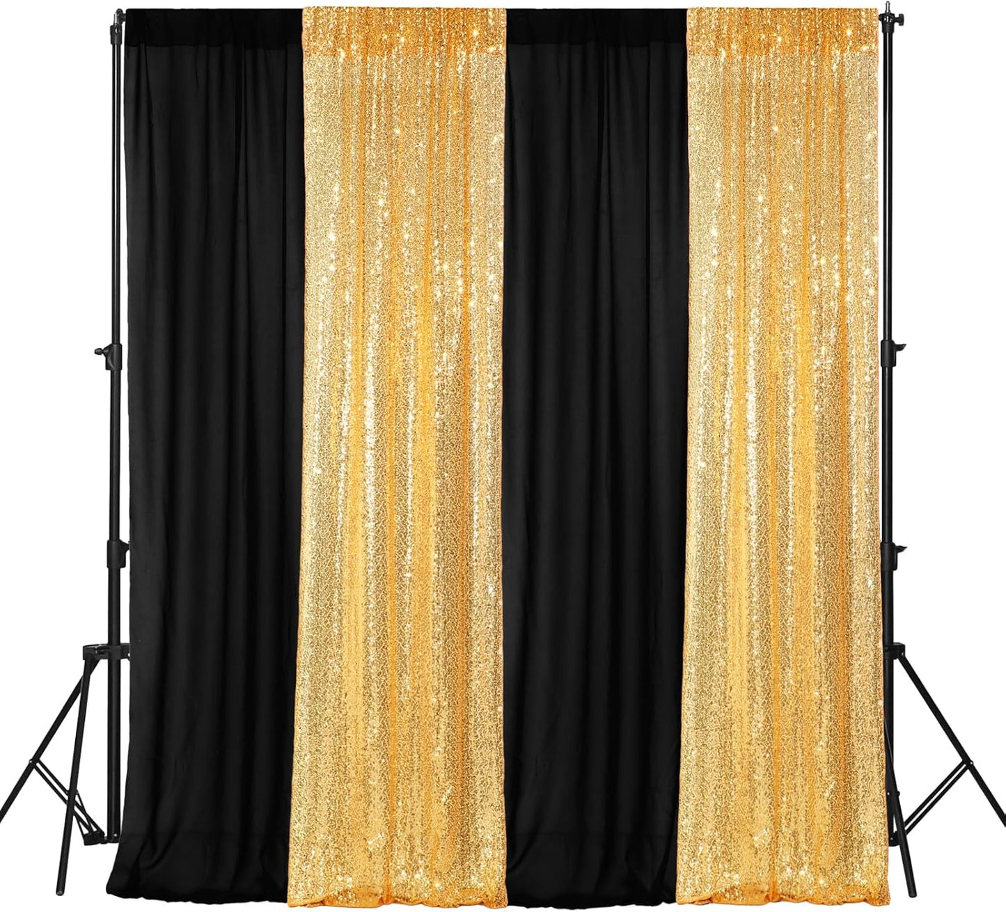 VitalCozy 4 Panels Backdrop Curtains for Elegant Party Decor
