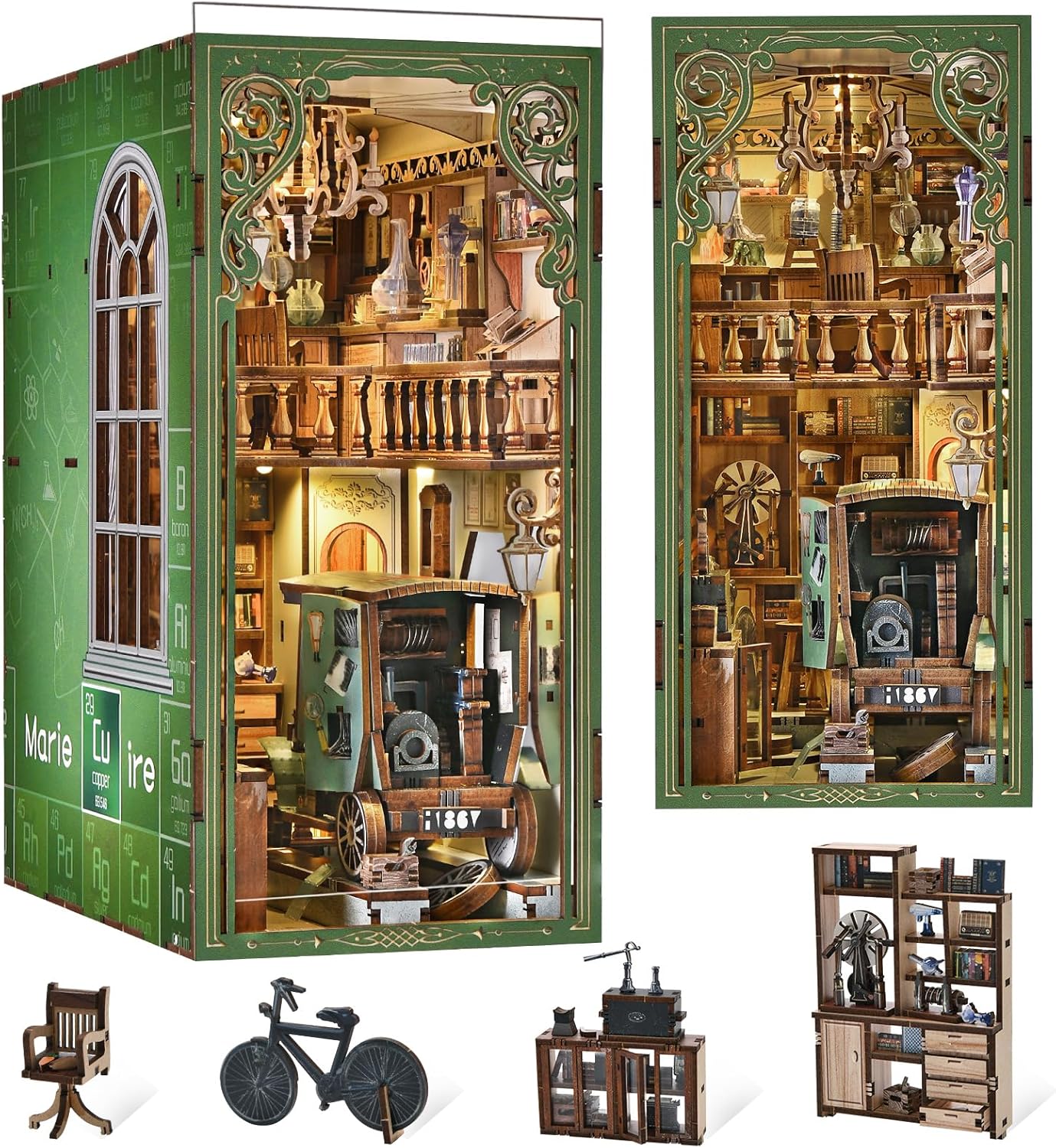 Book Nook Kit - 3D Wooden Puzzle Miniature Craft for Decor