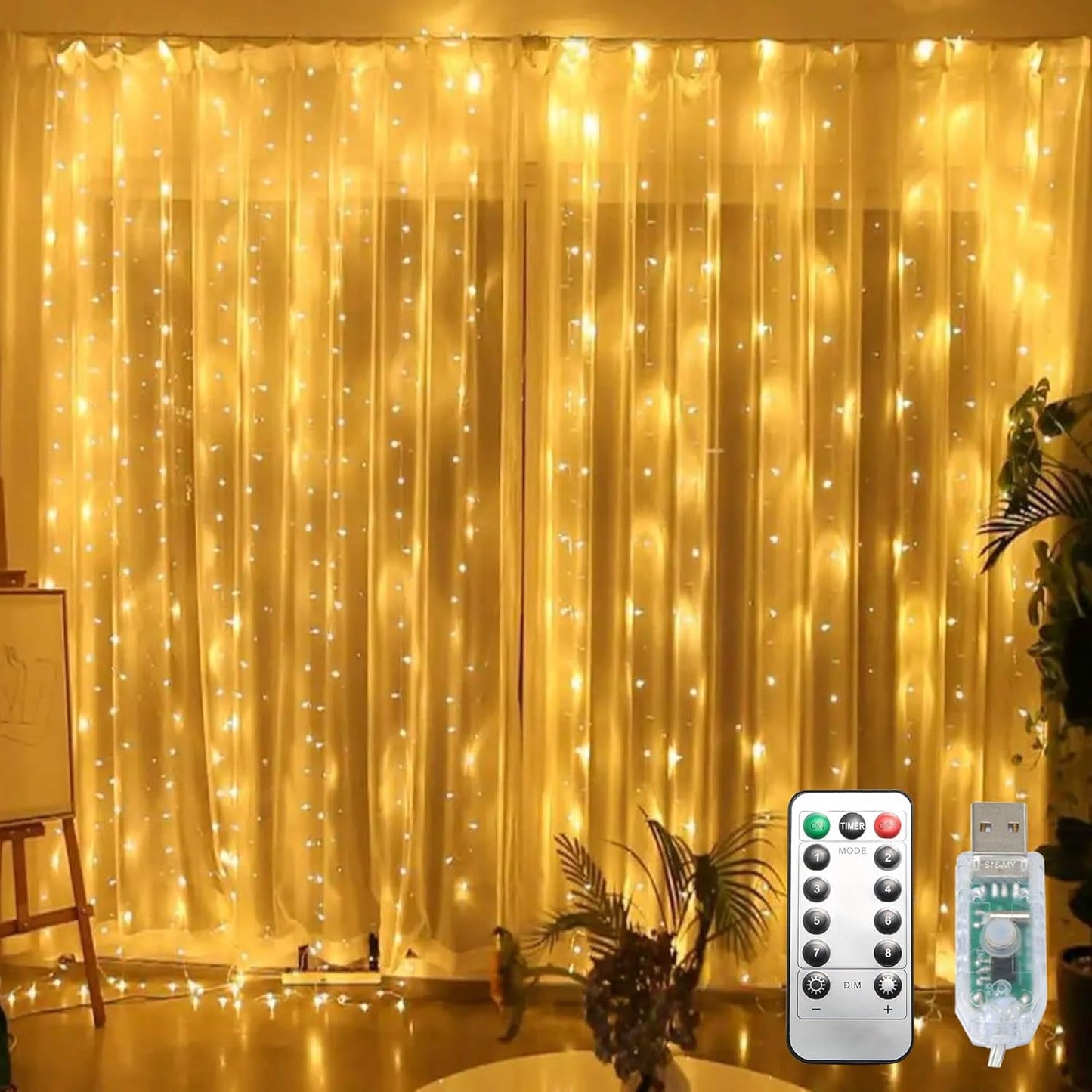Remote Controlled Fairy Lights, 300 LEDs, 8 Modes - Perfect for Christmas, Weddings, Parties! (Warm White)