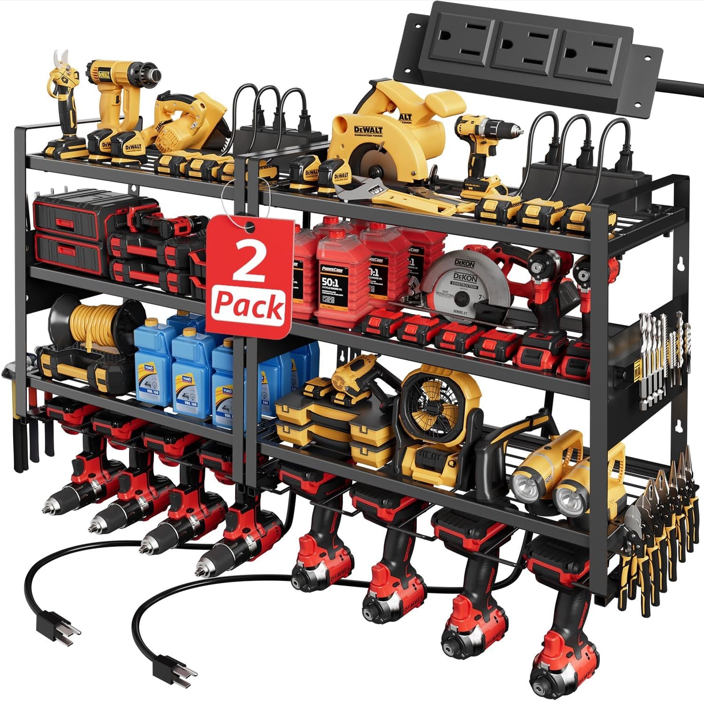 Drill Holder Duo: Wall-Mounted Charging Station