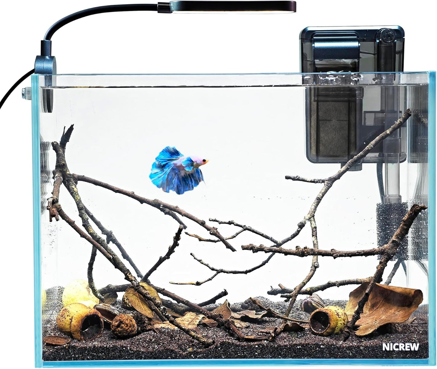 NICREW 2.5 Gallon Nano Nature Aquarium Kit for Small Spaces