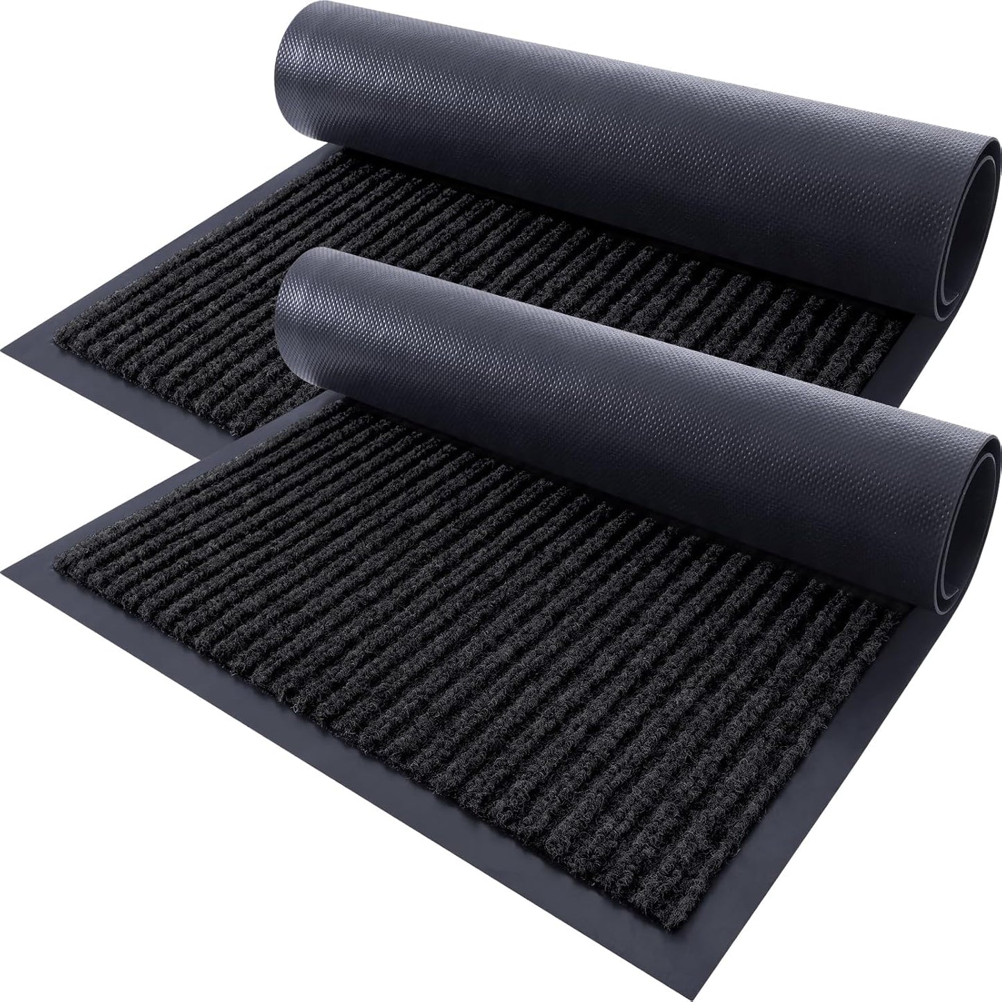 OLANLY Front Door Mat Indoor Outdoor 2-Pack Waterproof Heavy Duty