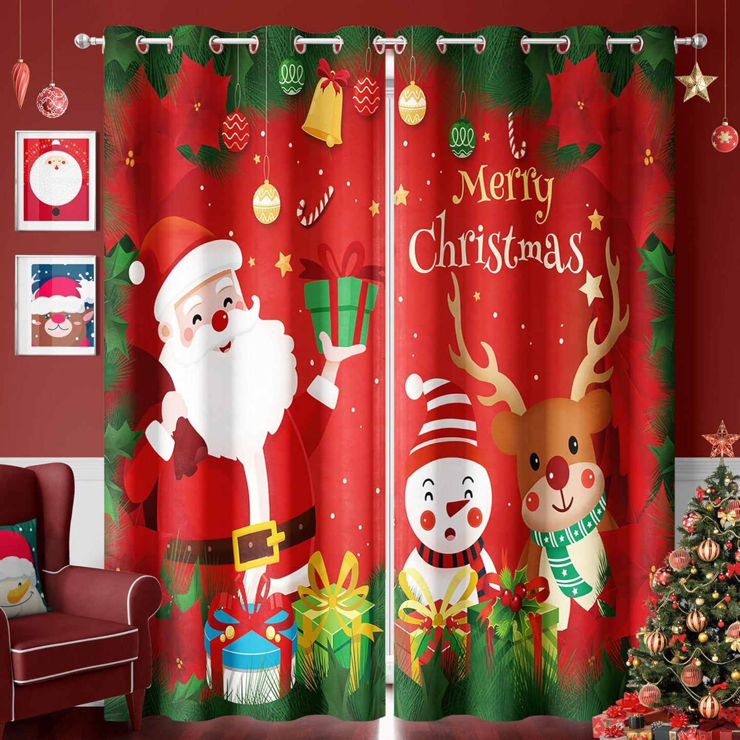 DIVA EN CAMINO DEC Christmas Curtains - Festive Red Drapes