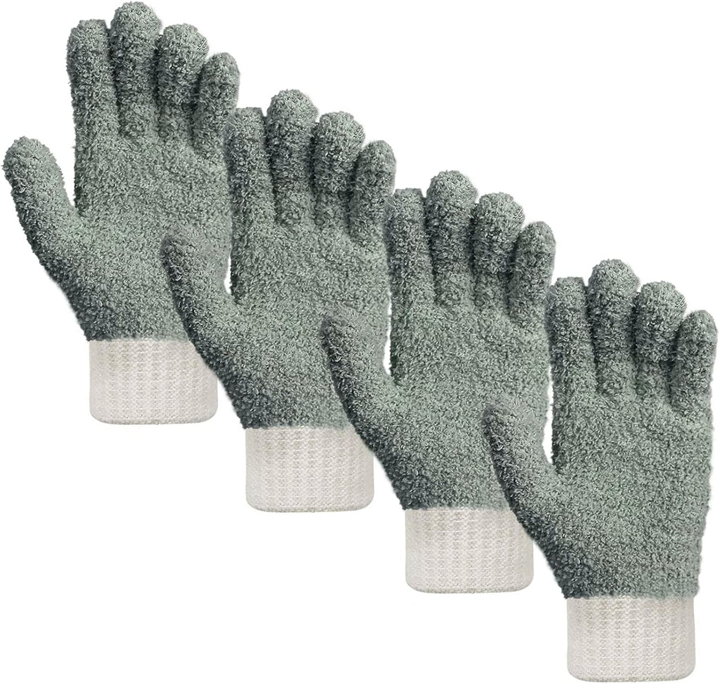 Lint-Free Microfiber Dusting Gloves 2 Pairs S/M