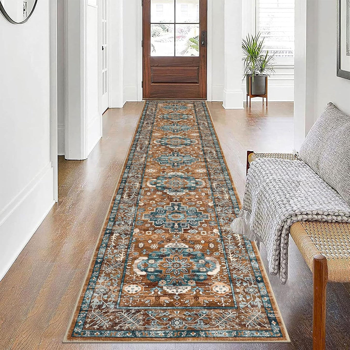 Pauwer Boho Hallway Runner Rug 2x10 for Vintage Home Decor