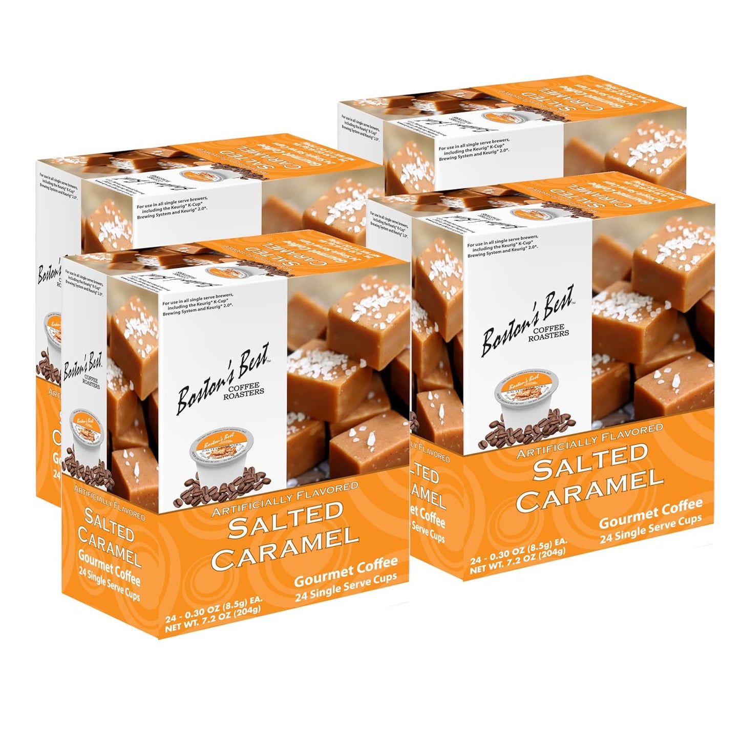 Bostons Best Salted Caramel Flavored Gourmet Coffee 24 Count