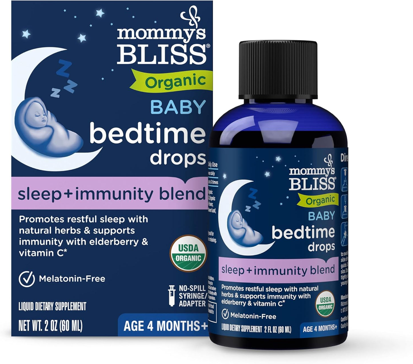 Organic Baby Bedtime Drops, Restful Nights, Age 4m+, 2oz