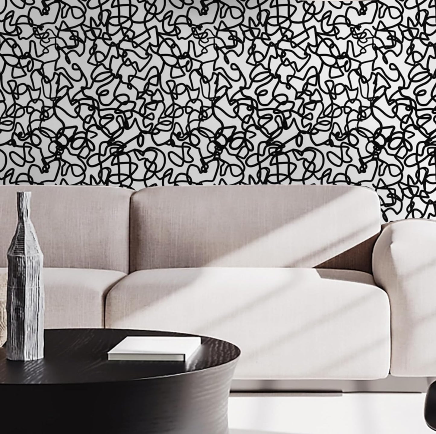 Unique Black and White Peel and Stick Wallpaper for Home Decor