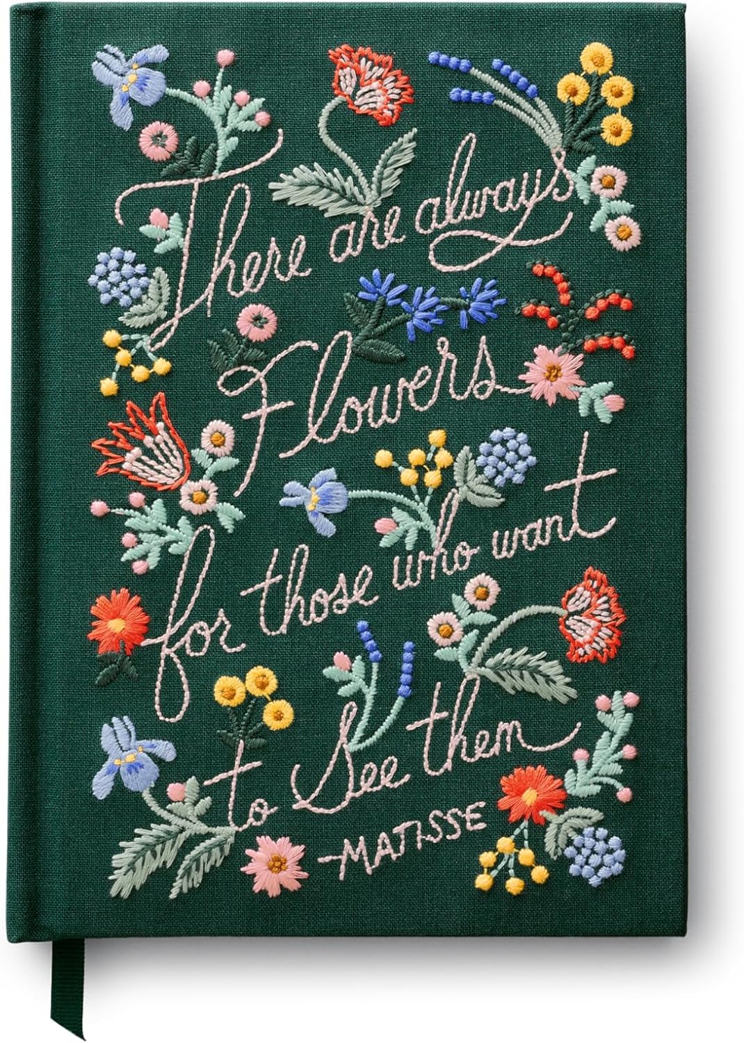 Embroidered Journal with Floral Design for Daily Thoughts