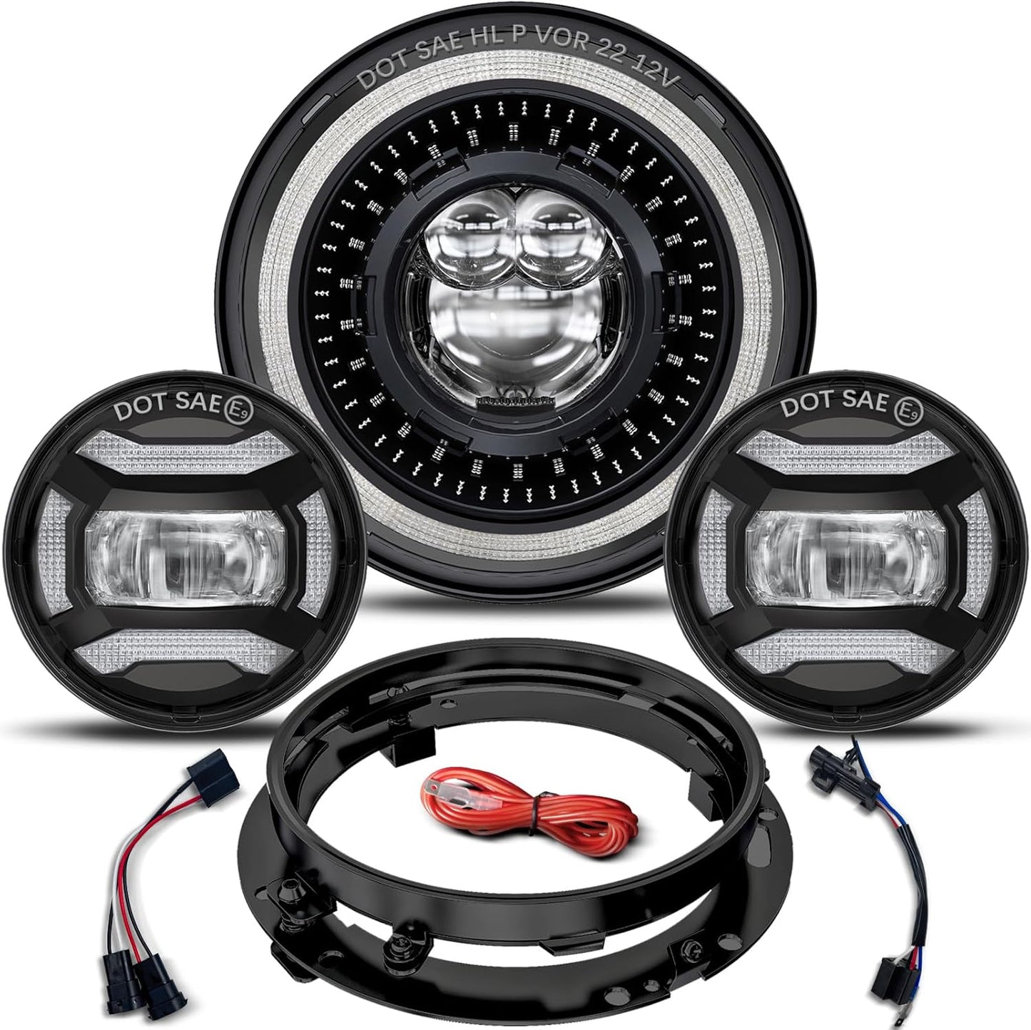 HWSTAR 7 inch LED Headlight Kit for Harley Davidson Motorcycles