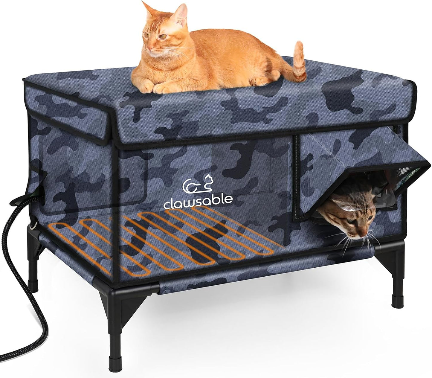Clawsable Indestructible Heated Cat House for Winter Comfort