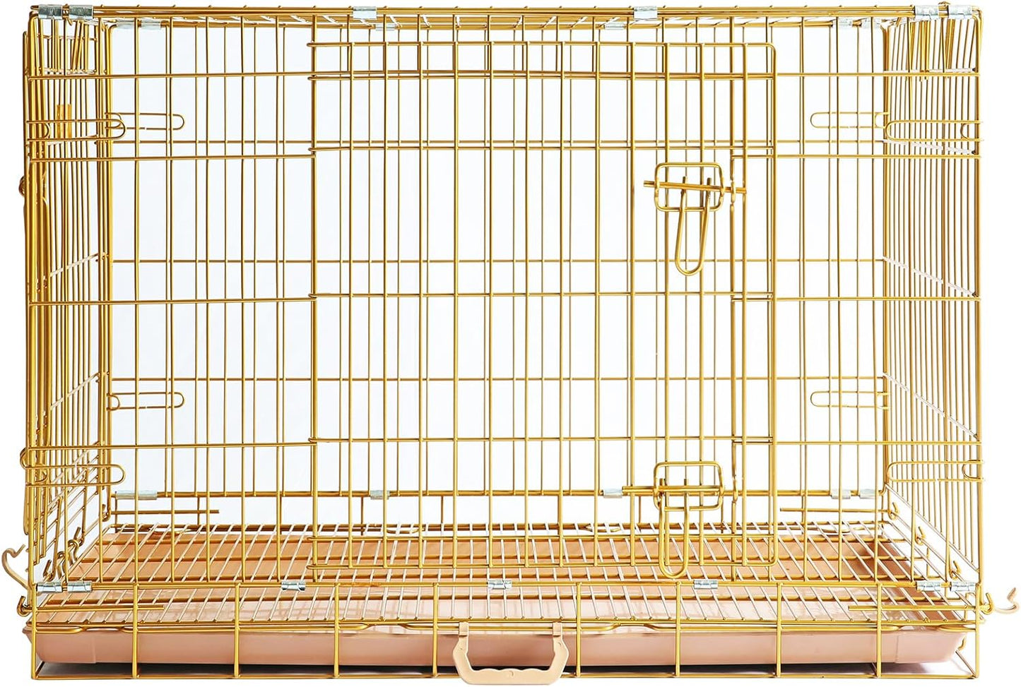 Premium 36 Inch Gold Dog Crate for Medium Dogs by Piivos