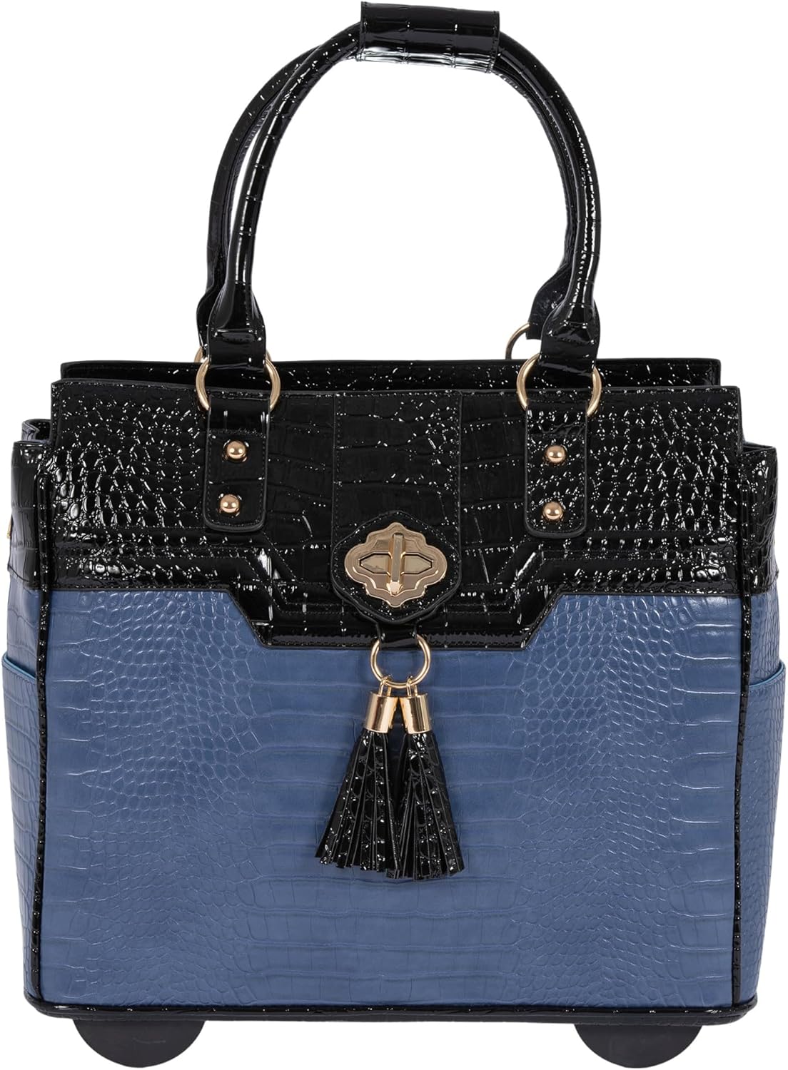 Oceanside Blue Rolling Laptop Bag for Women with Style and Function
