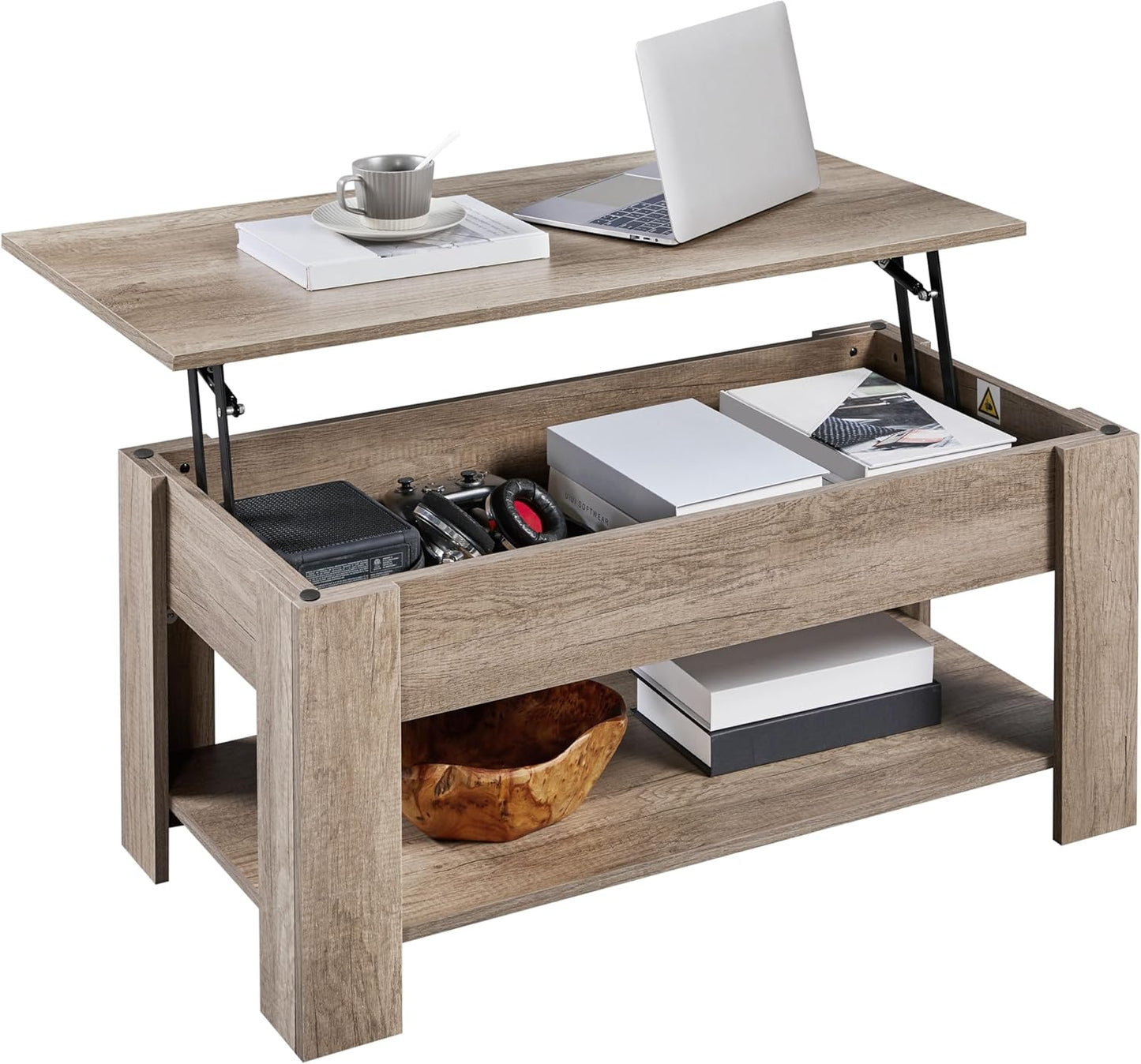 Yaheetech Lift Top Coffee Table with Hidden Compartment and Storage