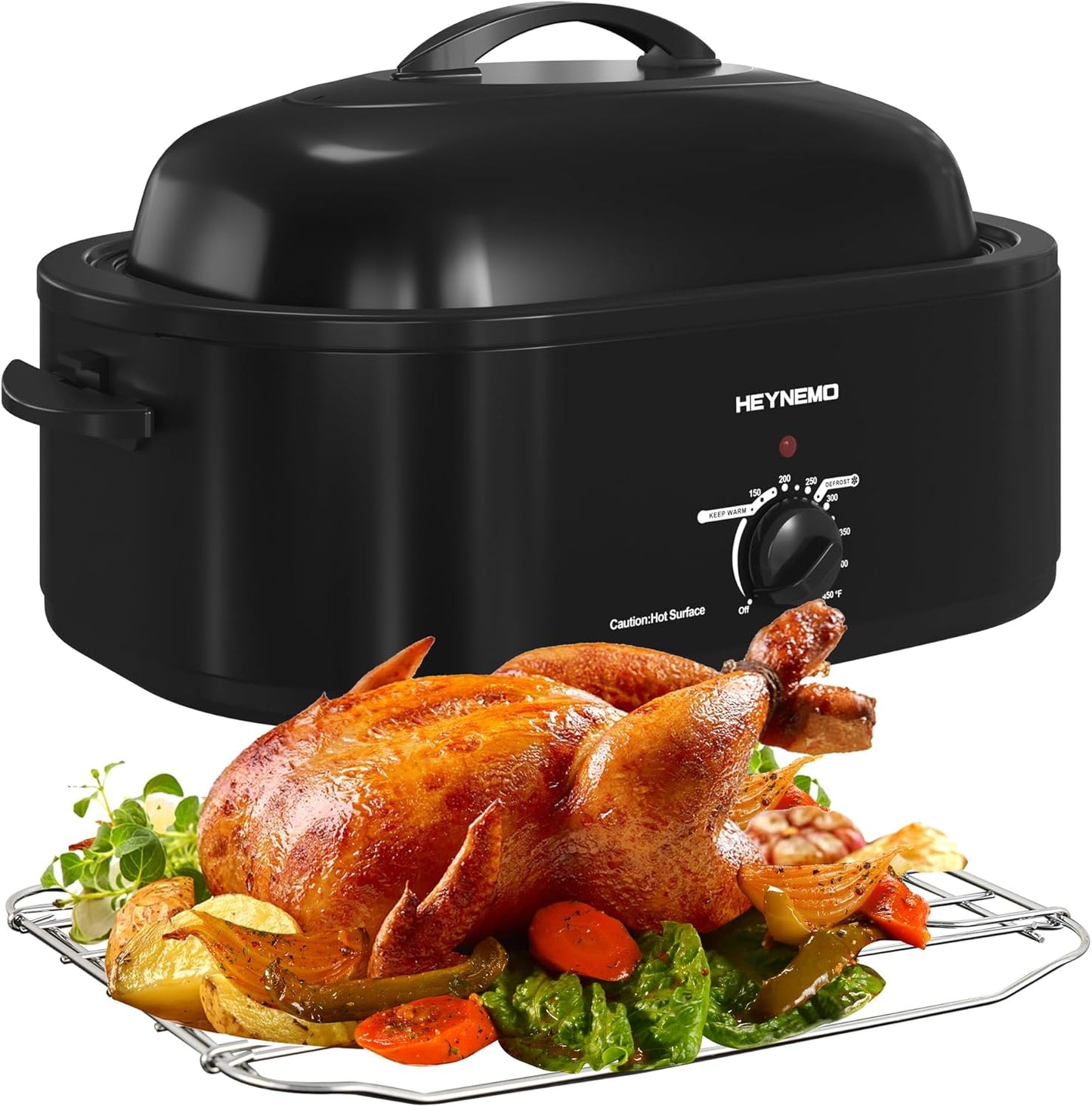 18 Quart Electric Roaster Oven with Self-Basting Lid for Cooking