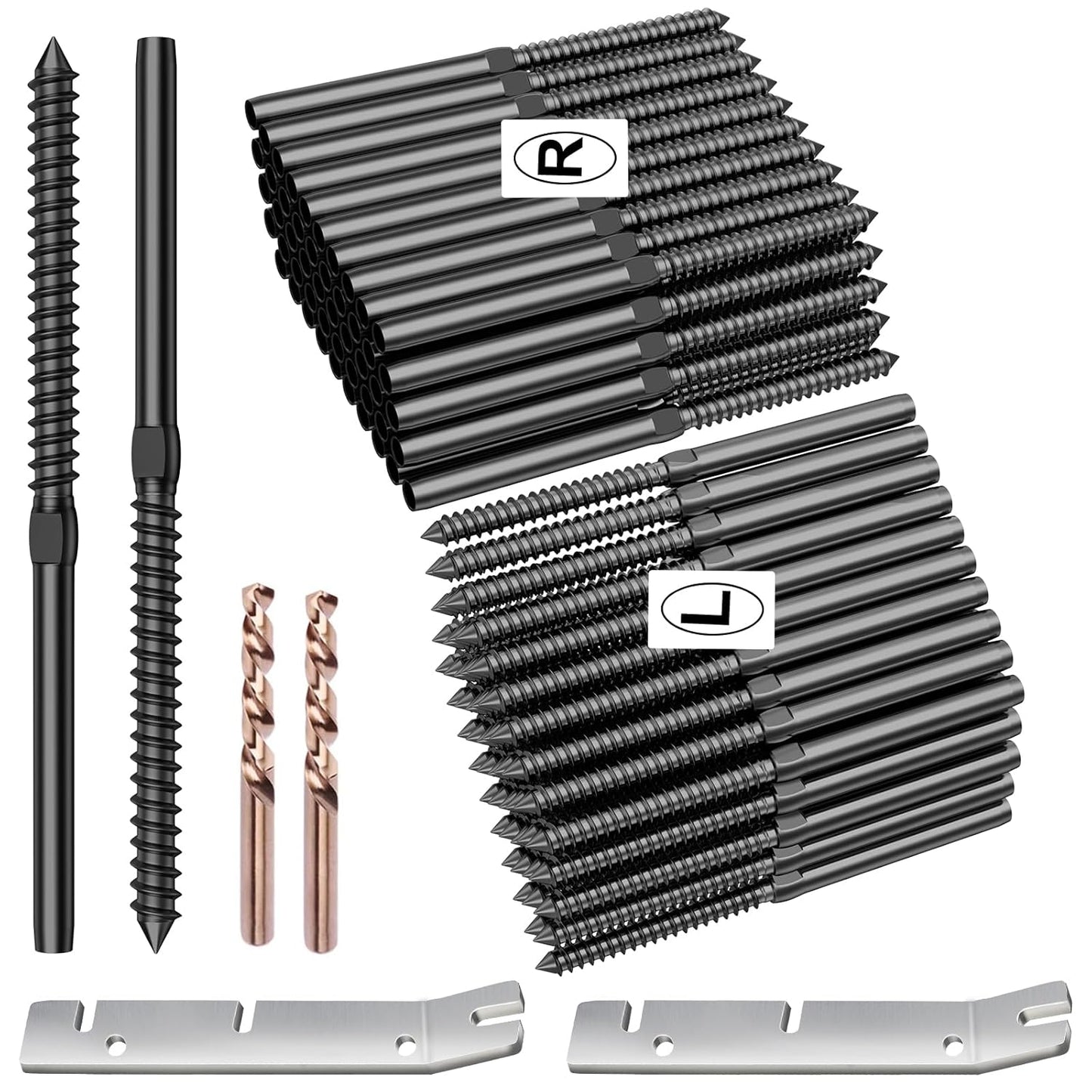 BLIKA 120 Pack T316 Stainless Steel Black Swage Lag Screws