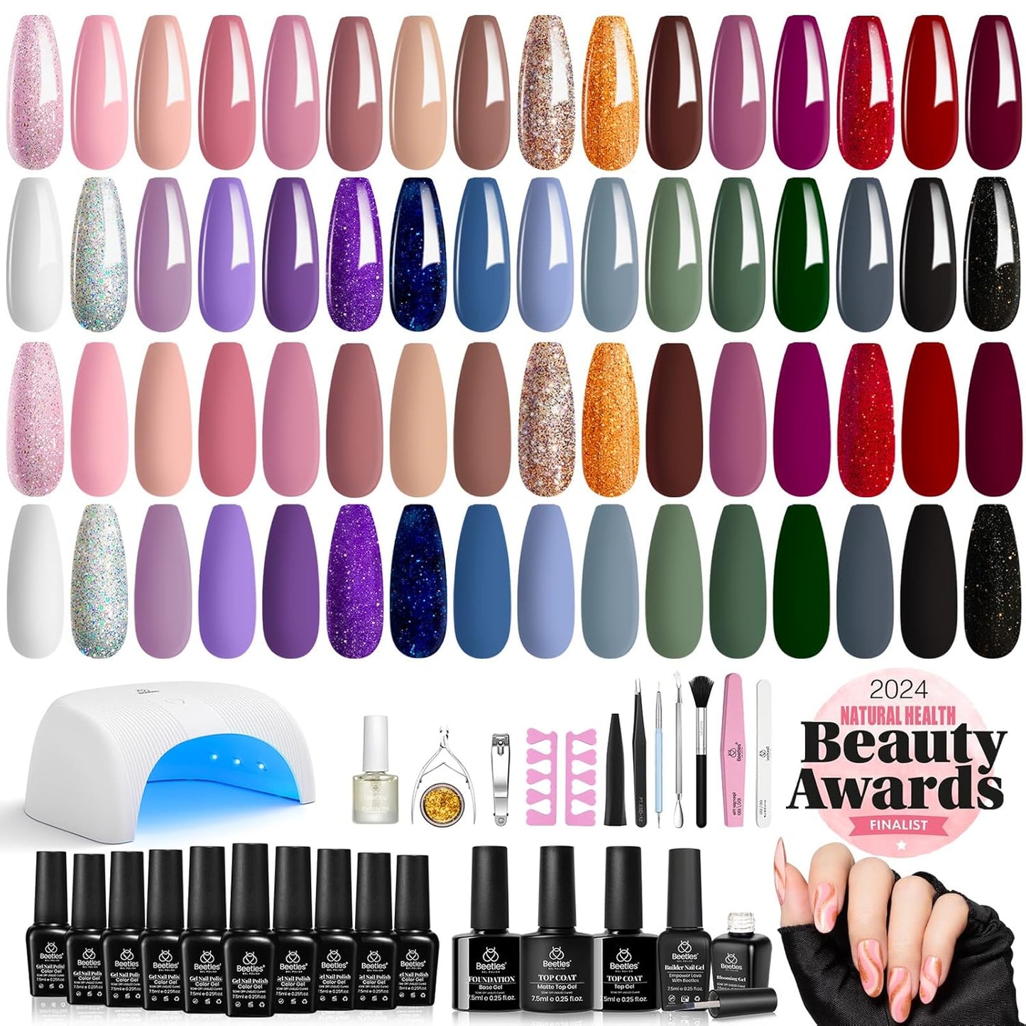 Beetles Gel Polish Kit with UV Light for Stunning Nail Art