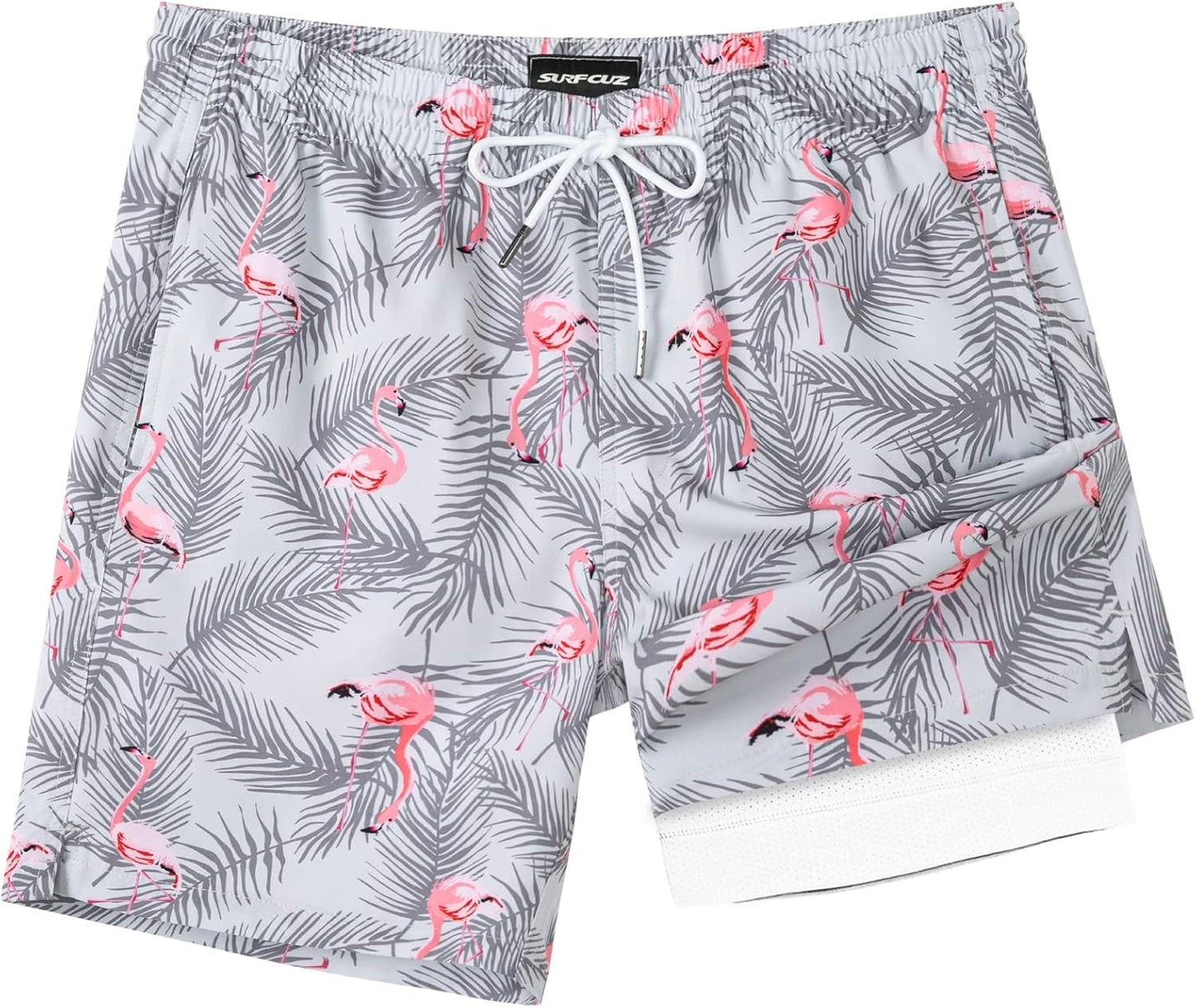 SURF CUZ Mens Swim Trunks with Compression Liner for Comfort