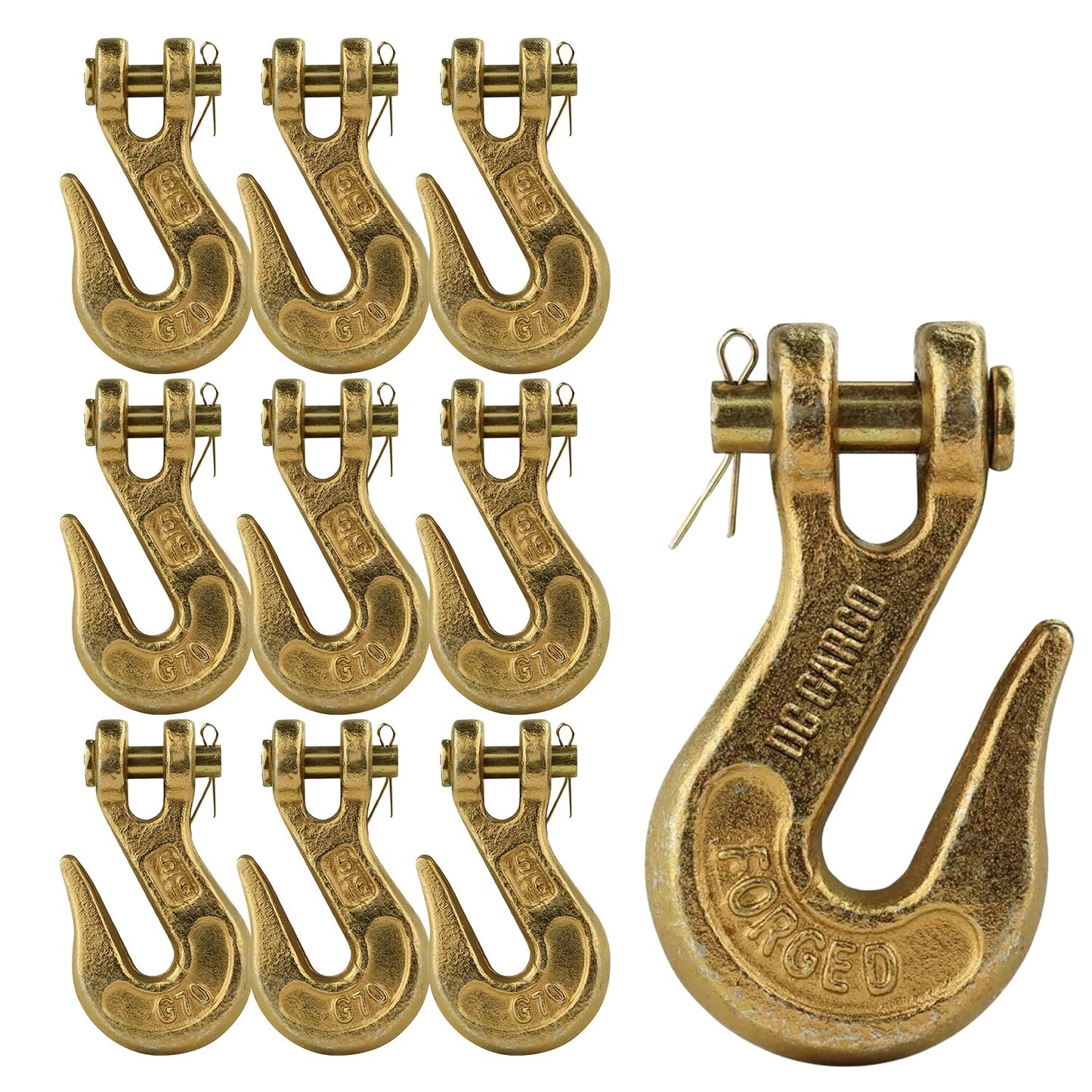DC Cargo G70 5/16 Chain Hook Heavy Duty Clevis Grab Hook Pack