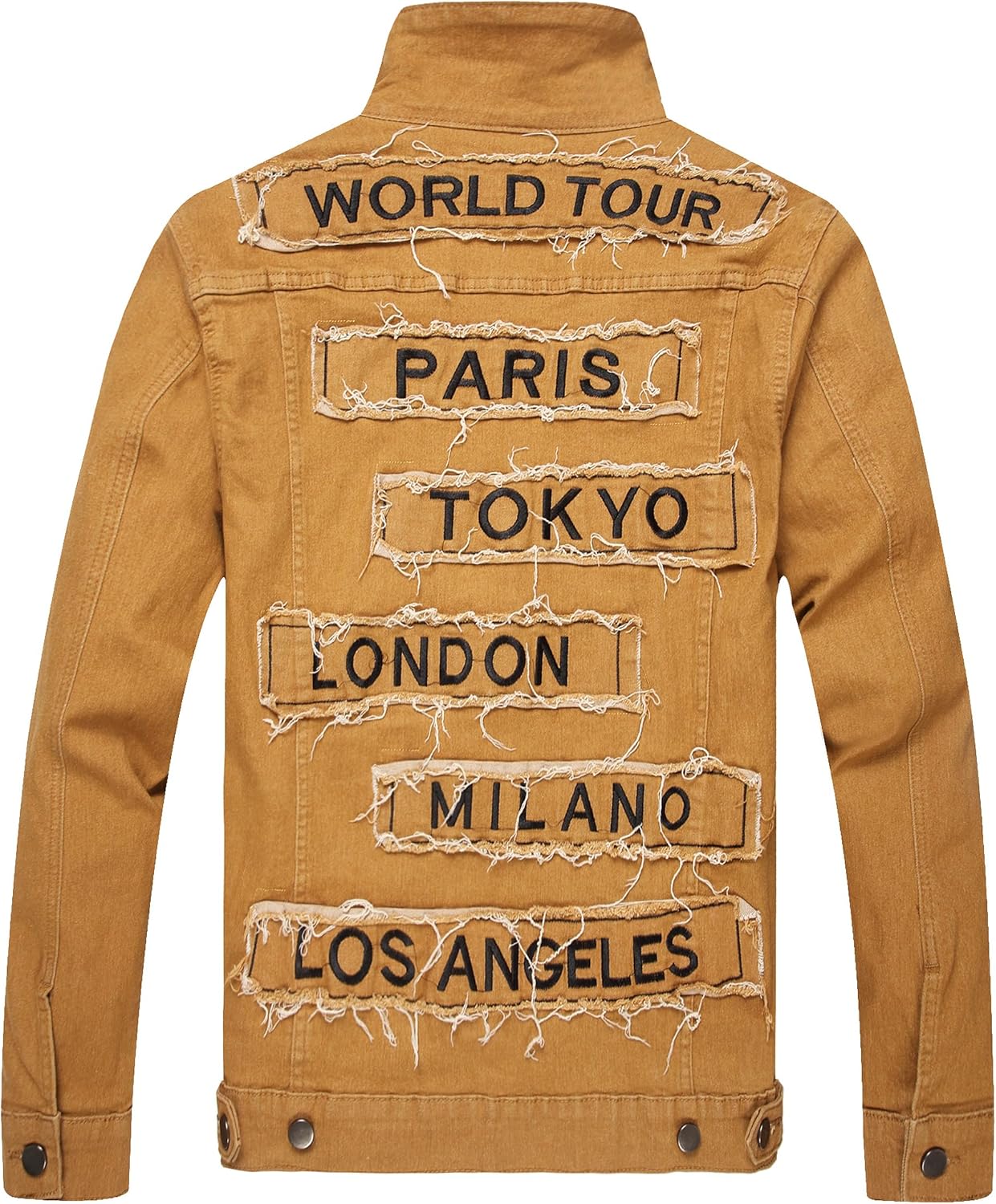 Denim Jacket Men Slim Fit Ripped Trucker Coat for Fashion Lovers
