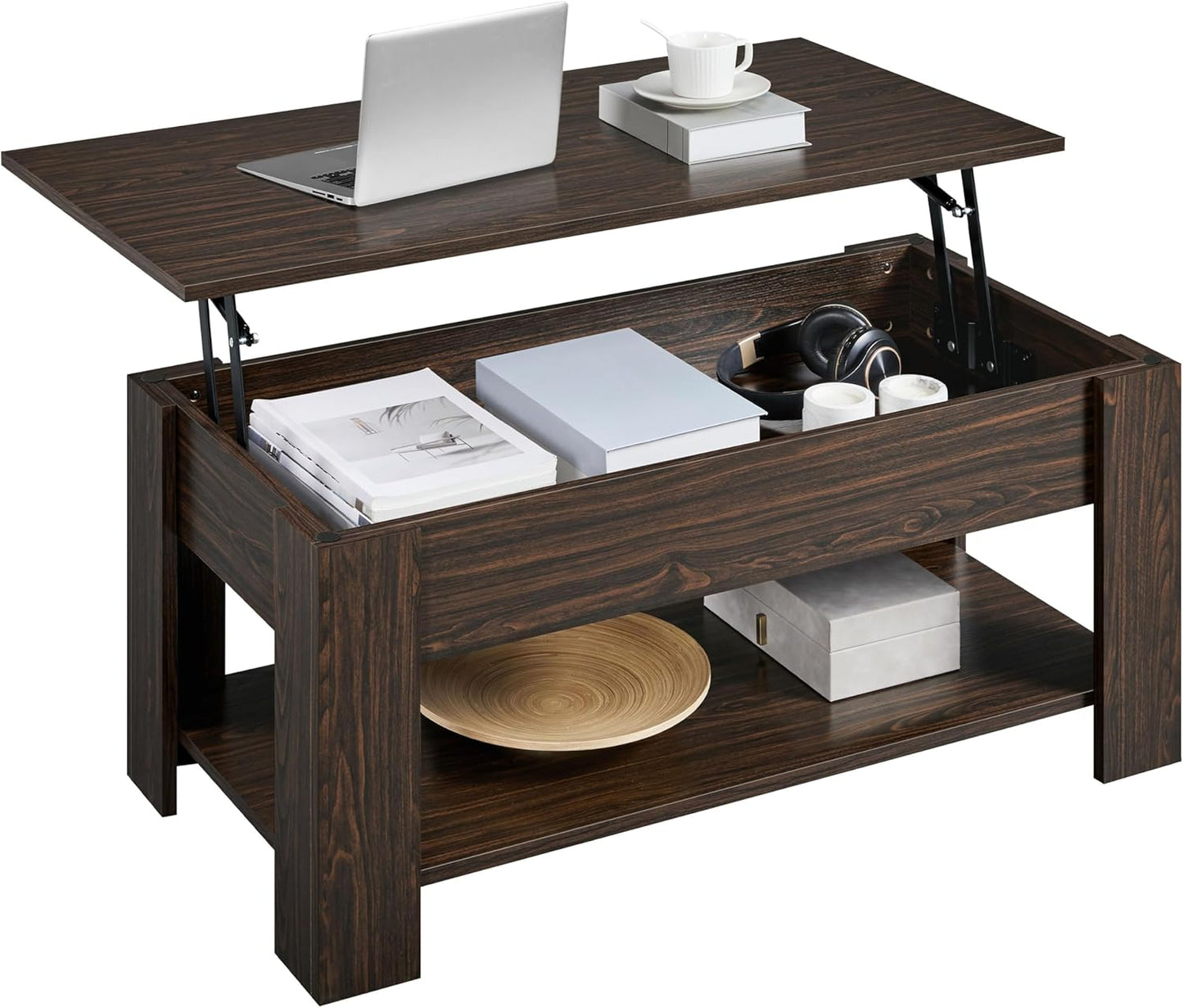 Yaheetech Lift Top Coffee Table: Hidden Storage & Dining Function