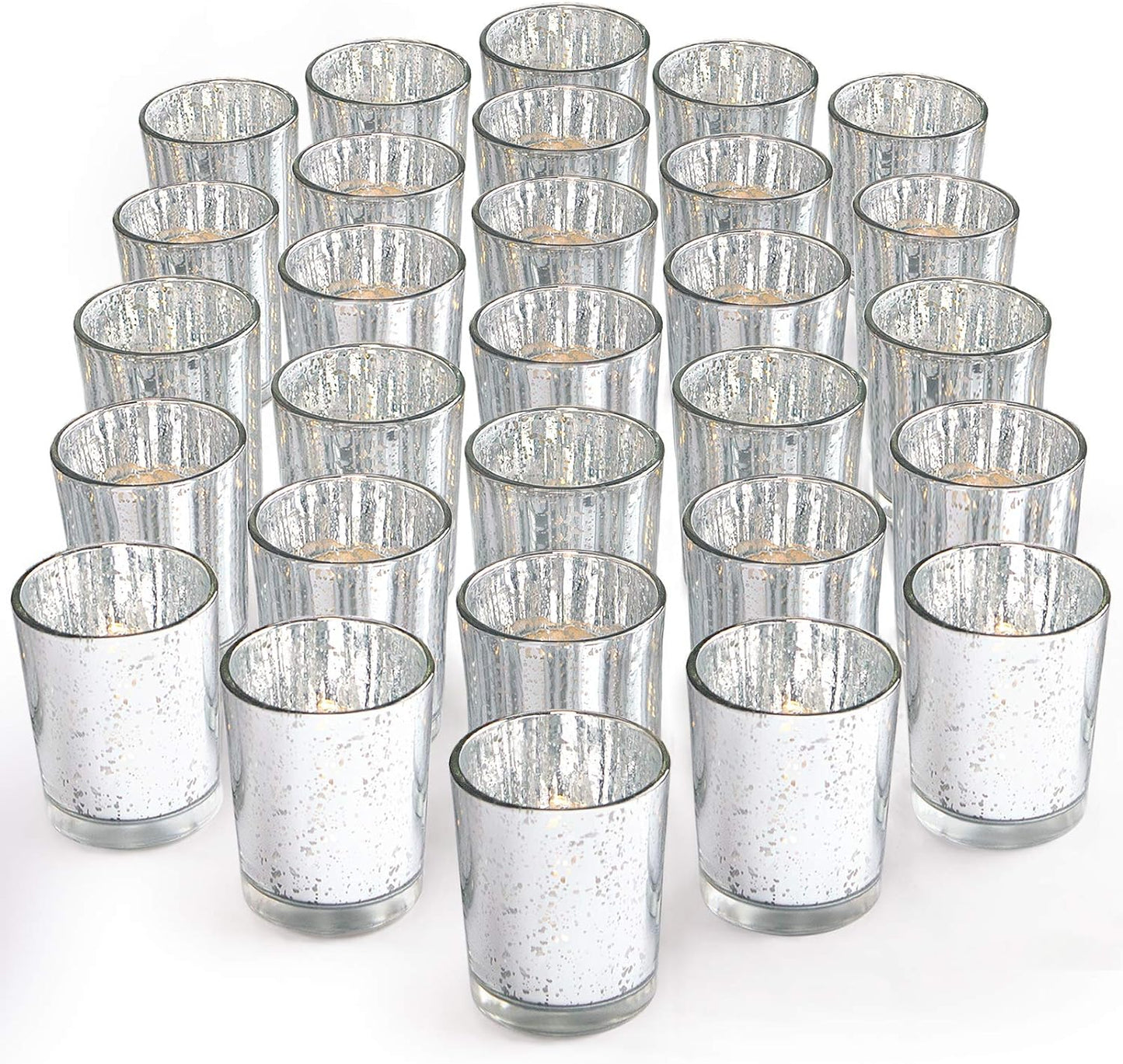 LETINE Silver Votive Candle Holders Set of 36 for Home Decor
