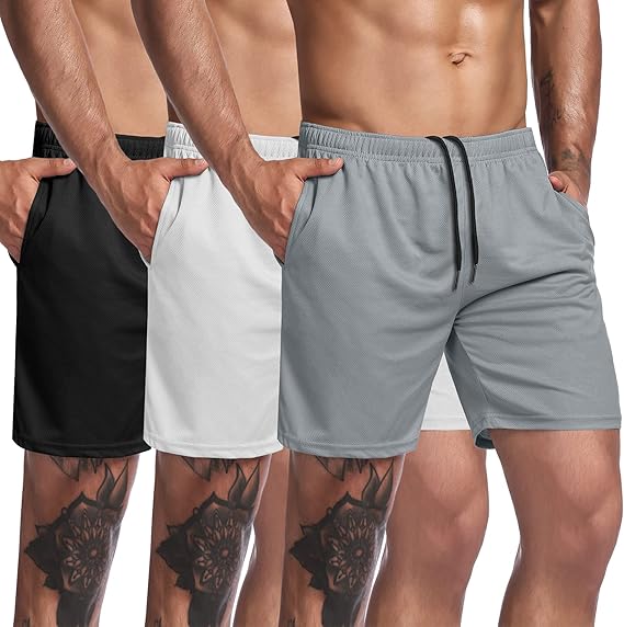COOFANDY Men's 3 Pack Workout Gym Shorts for Athletic Training