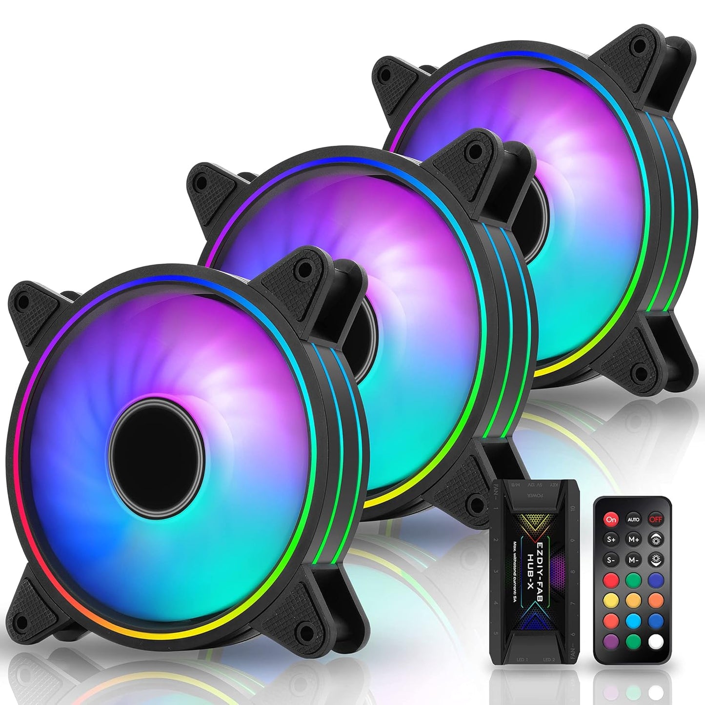EZDIY-FAB Moonlight 120mm RGB Case Fan with Remote Control