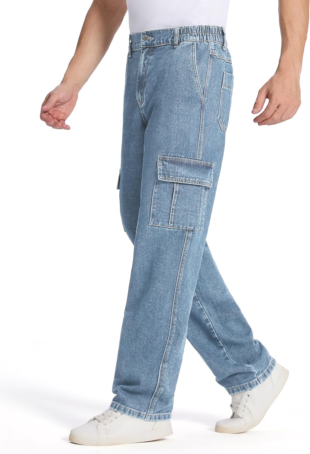 Tapata Men's Relaxed Fit Cargo Jeans for Comfort and Style