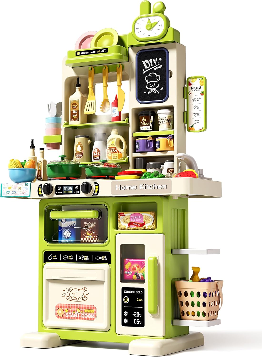 STACTCUTE 33.8IN Kids Kitchen Playset with Sound & Light