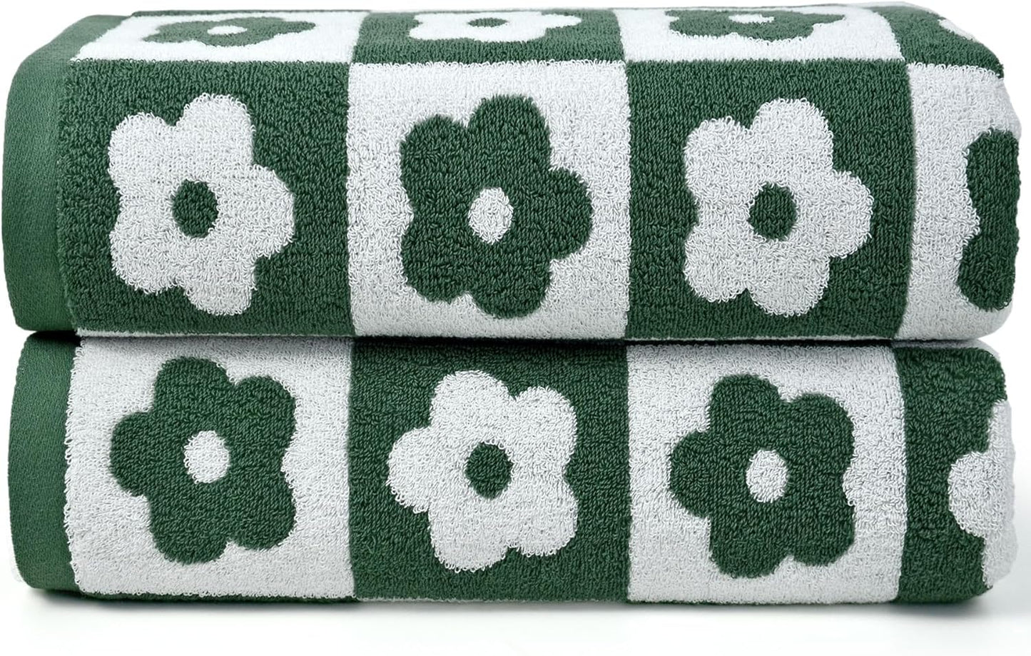 Jacquotha Green Bath Towels Set of 2 Quick Dry Cotton Towels