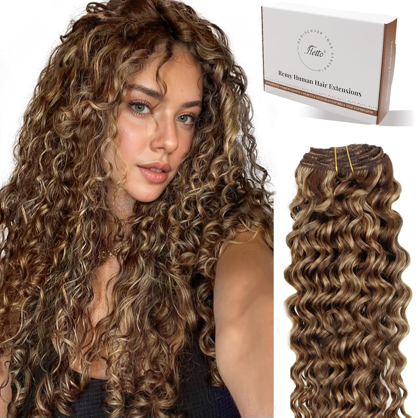 Hetto Curly Hair Extensions Clip Ins for Stunning Curls
