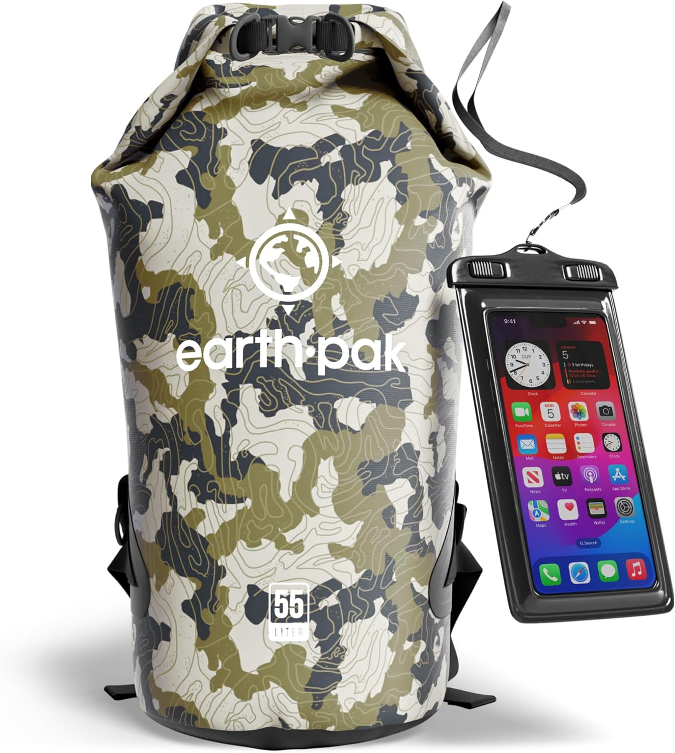 Earth Pak Waterproof Dry Bag - Reliable Roll Top Backpack Sack