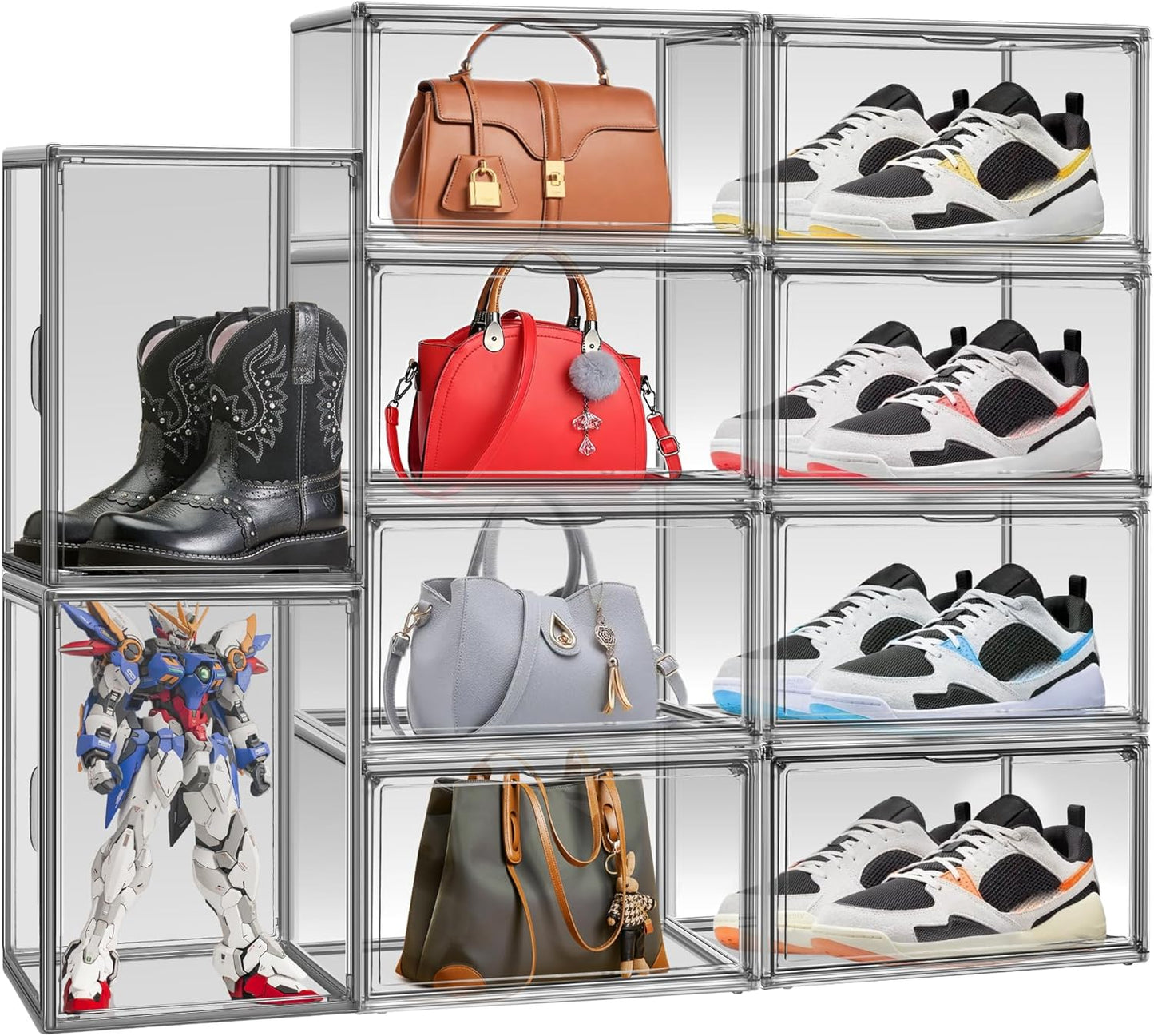 12 Pack Large Shoe Organizers for Closet Storage and Display