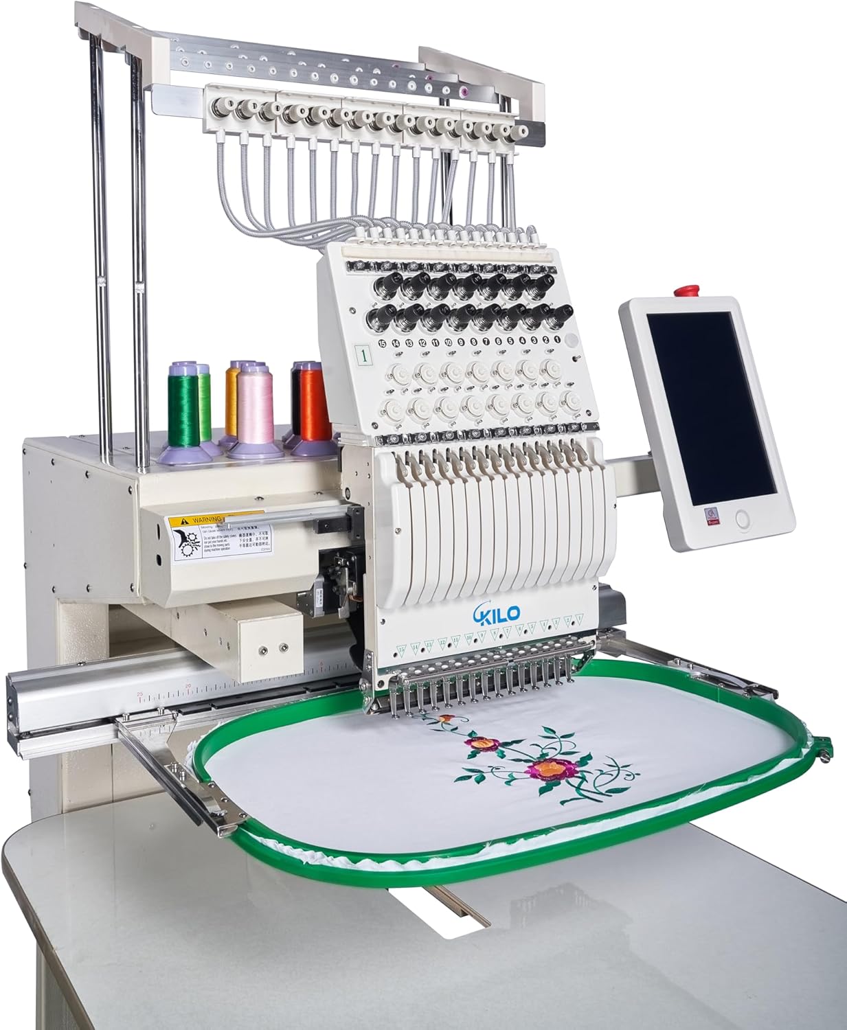 15-Needle Commercial Embroidery Machine: Laser Positioning, Automatic Color Change
