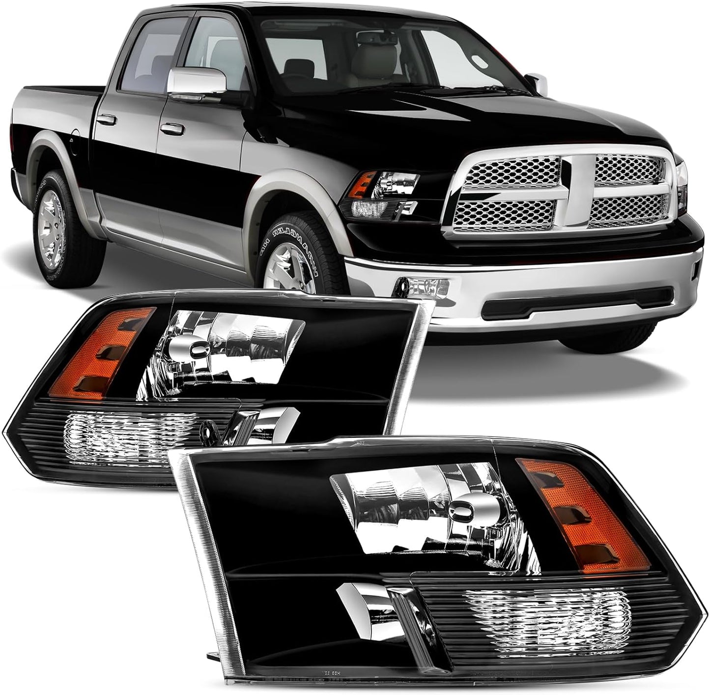 Headlights Assembly for 2009-2018 Dodge Ram 1500 2500 3500